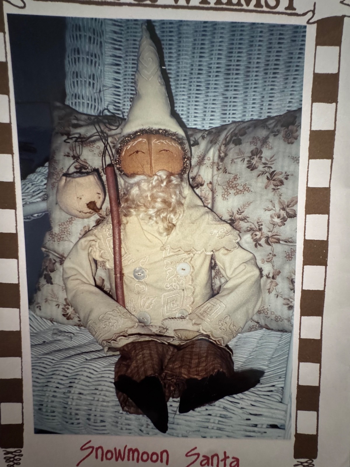 VTG Primitive Snowmoon Santa Doll Pattern Folk & Whimsey 2000 RARE VTG Primitive Snowmoon Santa Doll Pattern Folk & Whimsey 2000 RARE