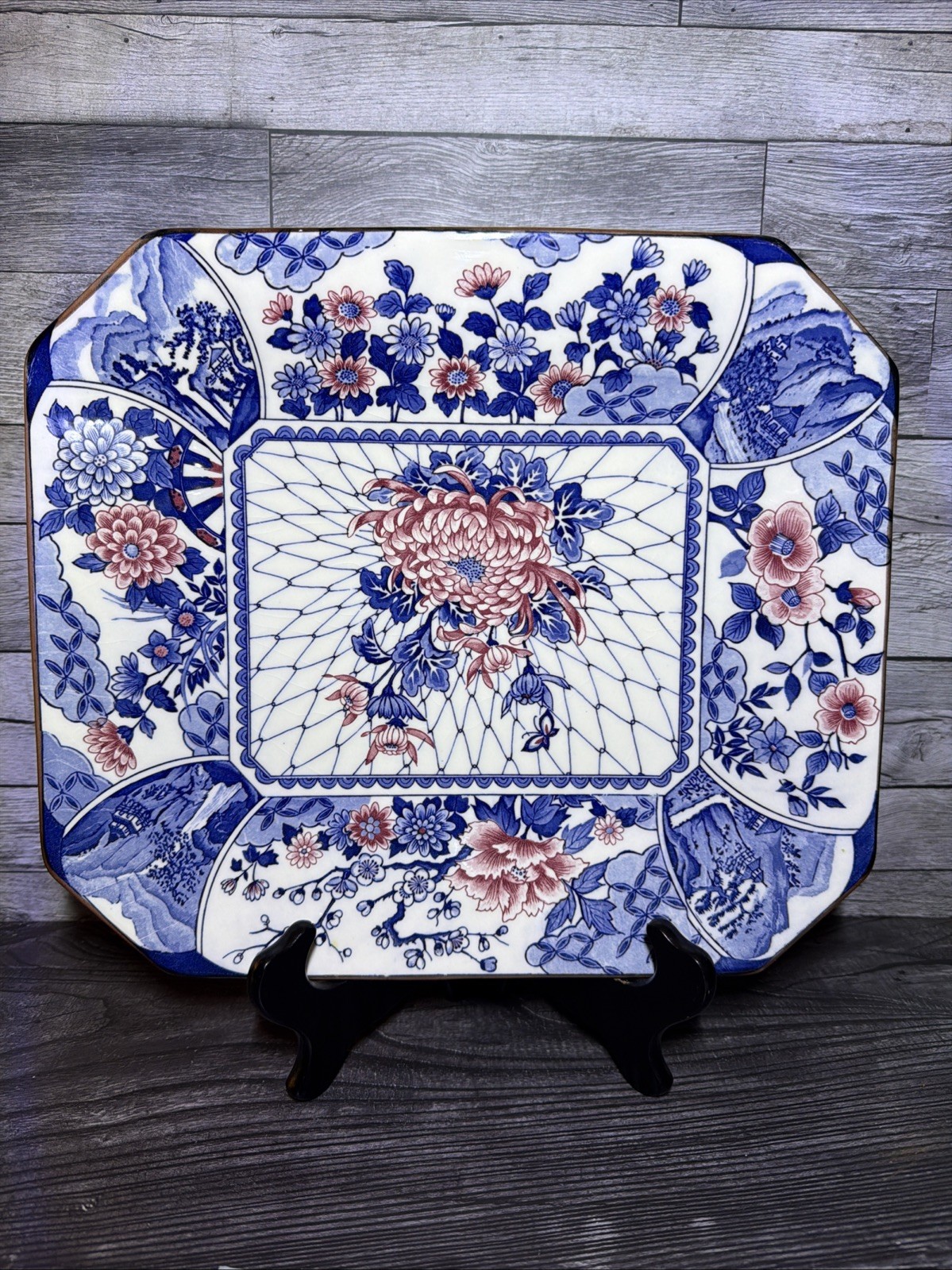 Vintage Japanese Toyo Imari Porcelain Rectangular Platter Charger 12.5”