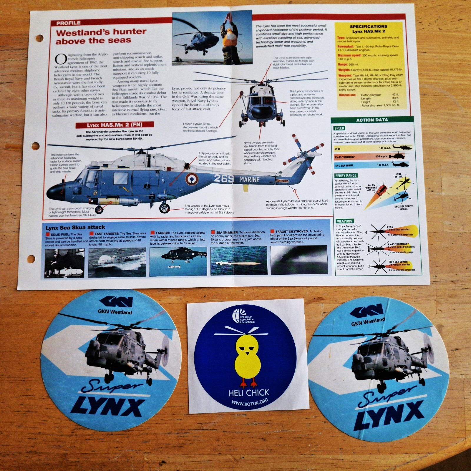 Westland LYNX Helicopter Brochure + 2 LYNX & 1 Heli Chic Stickers Navy Westland LYNX Helicopter Brochure + 2 LYNX & 1 Heli Chic Stickers Navy