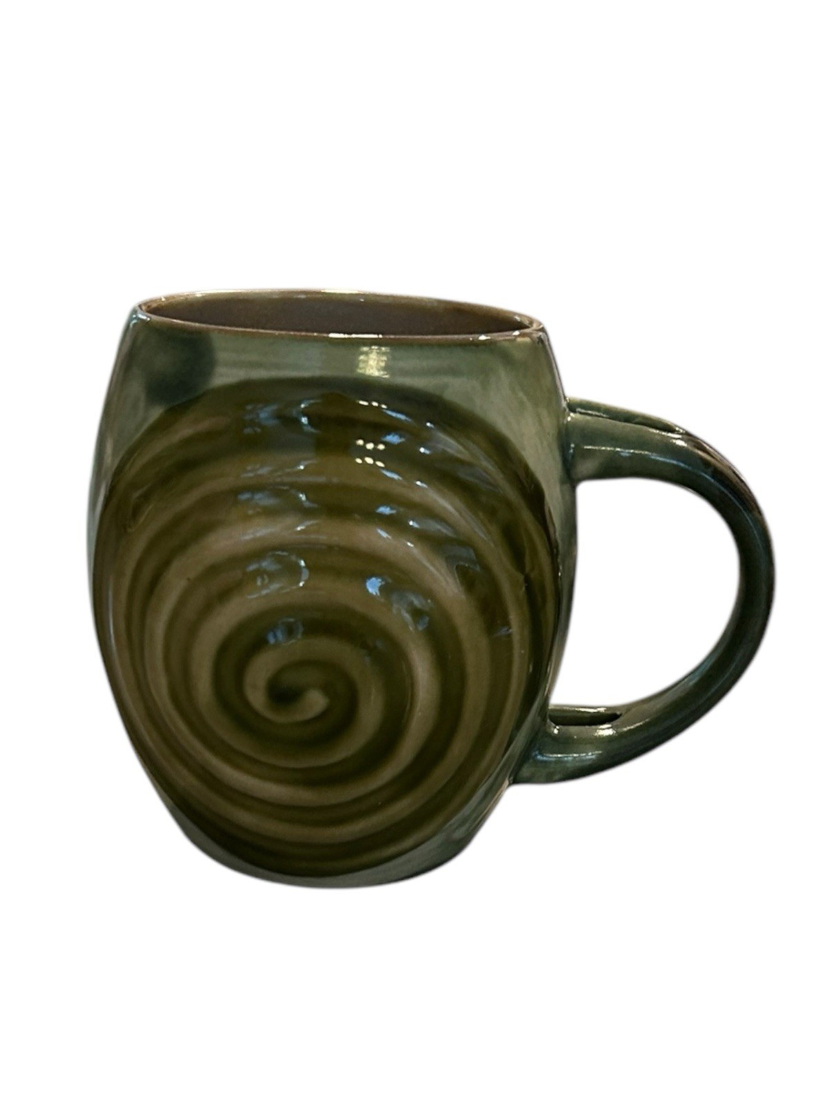Allied Ireland Watervale Pottery Green Mug Celtic Spiral Embossed#coffee#13oz Allied Ireland Watervale Pottery Green Mug Celtic Spiral Embossed#coffee#13oz