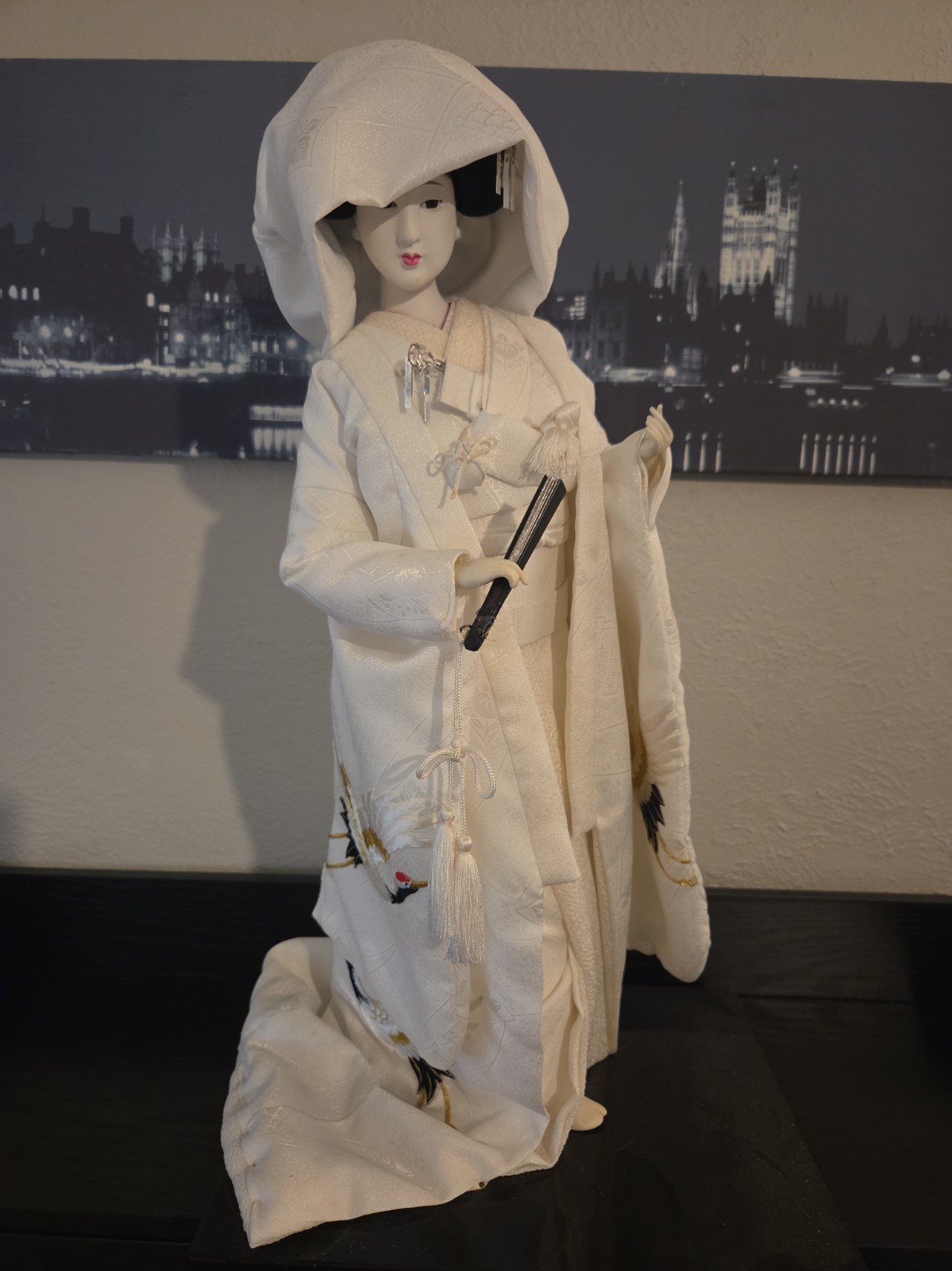 Japanese Bride Doll White Kimono Wedding Geisha Vintage 