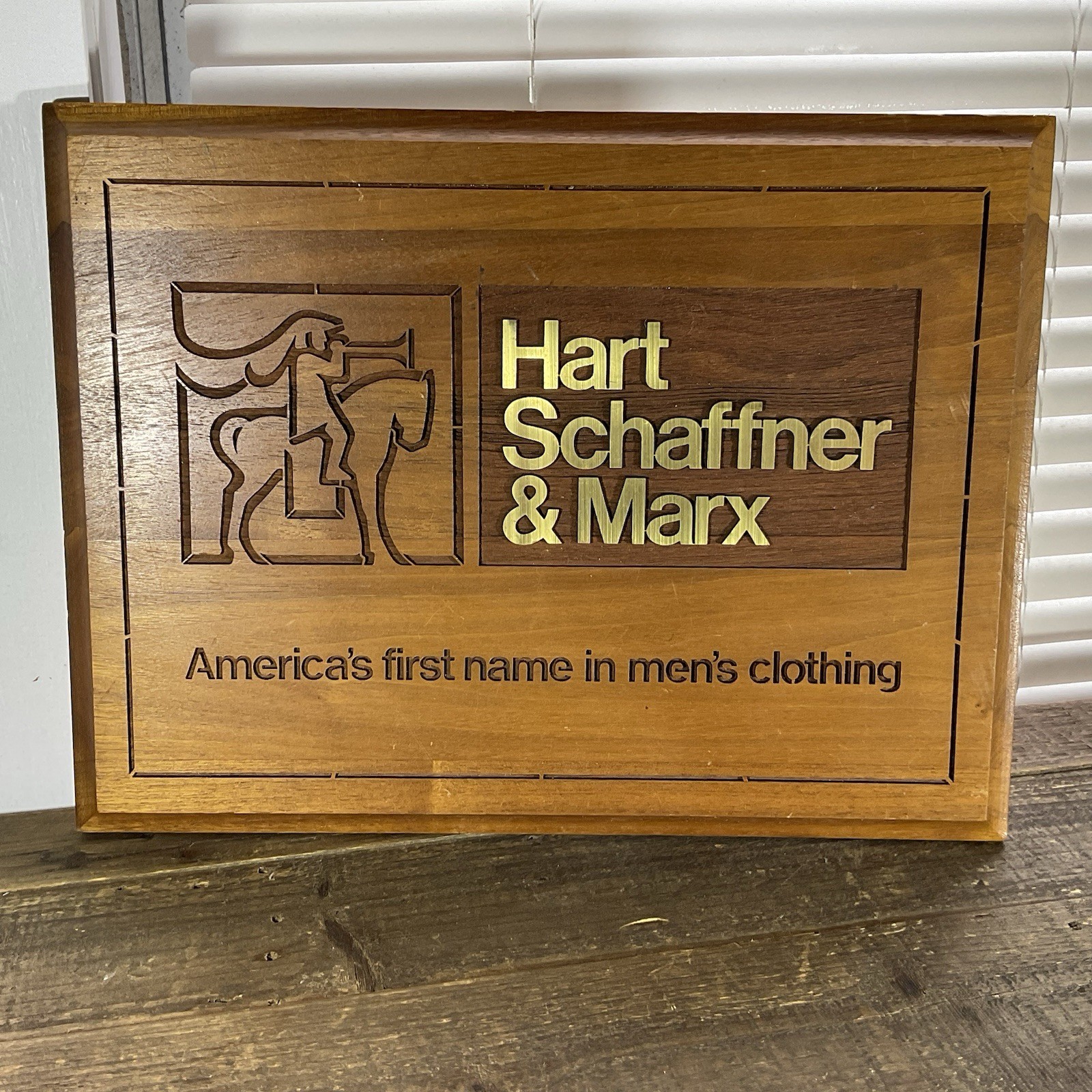 Hart Schaffner & Marx Clothing Store Wood Sign Walnut 12