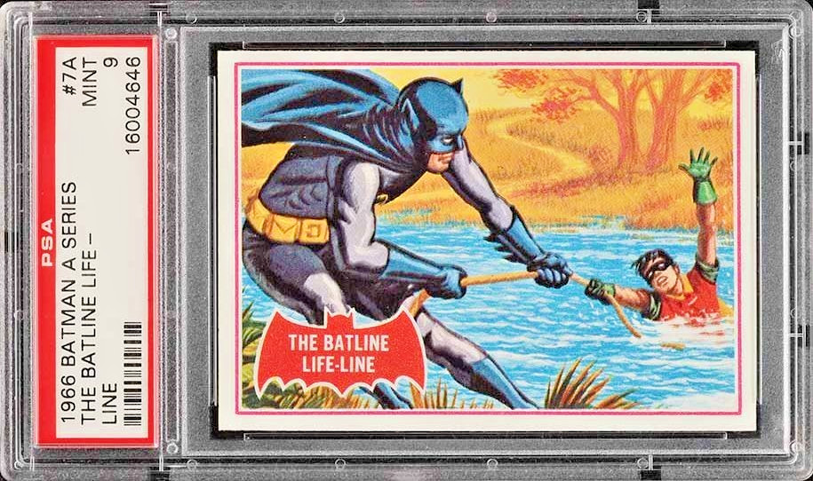 1966 Topps Batman A Series THE BATLINE LIFELINE #7A PSA 9 MINT