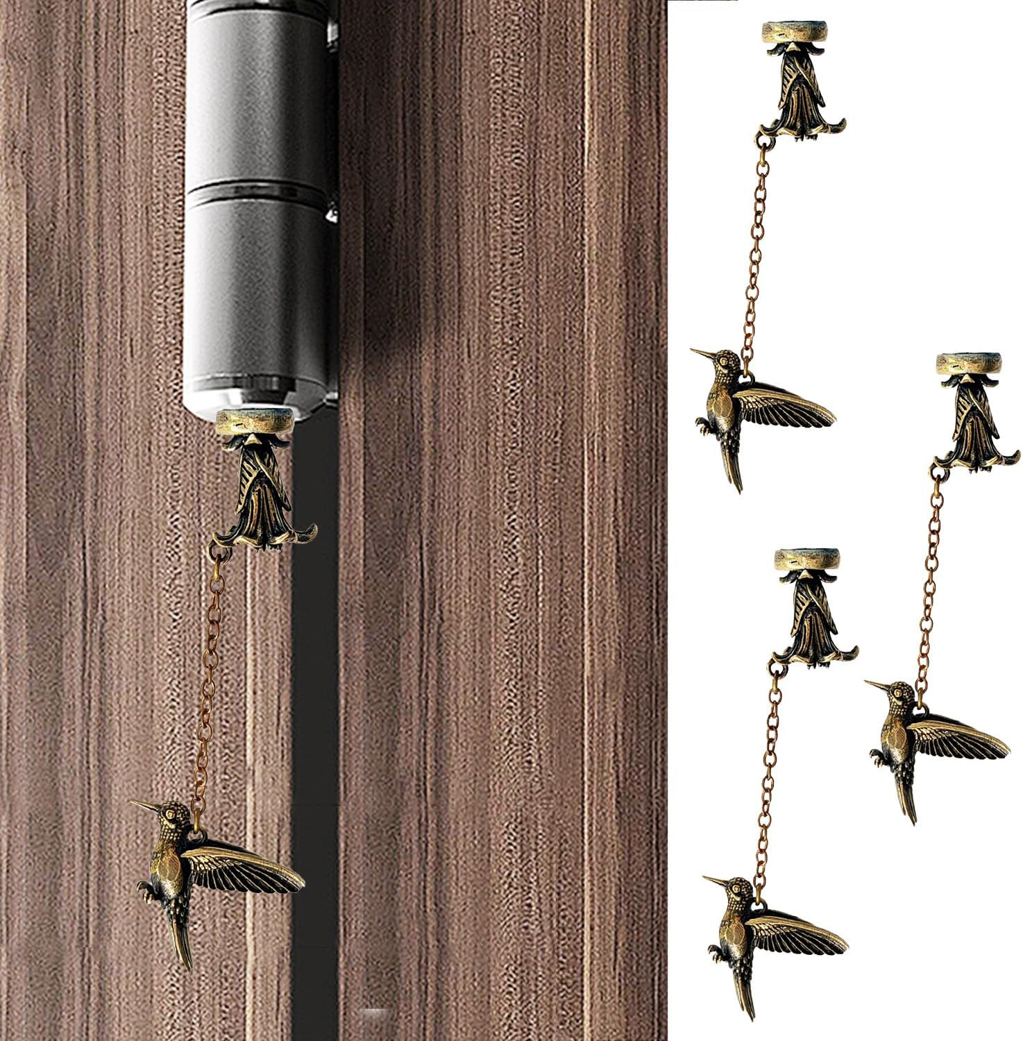 3 Pcs Brass Flying Hummingbirds Magnetic Hinge Heads Decorative Topper 3 Pcs Brass Flying Hummingbirds Magnetic Hinge Heads Decorative Topper