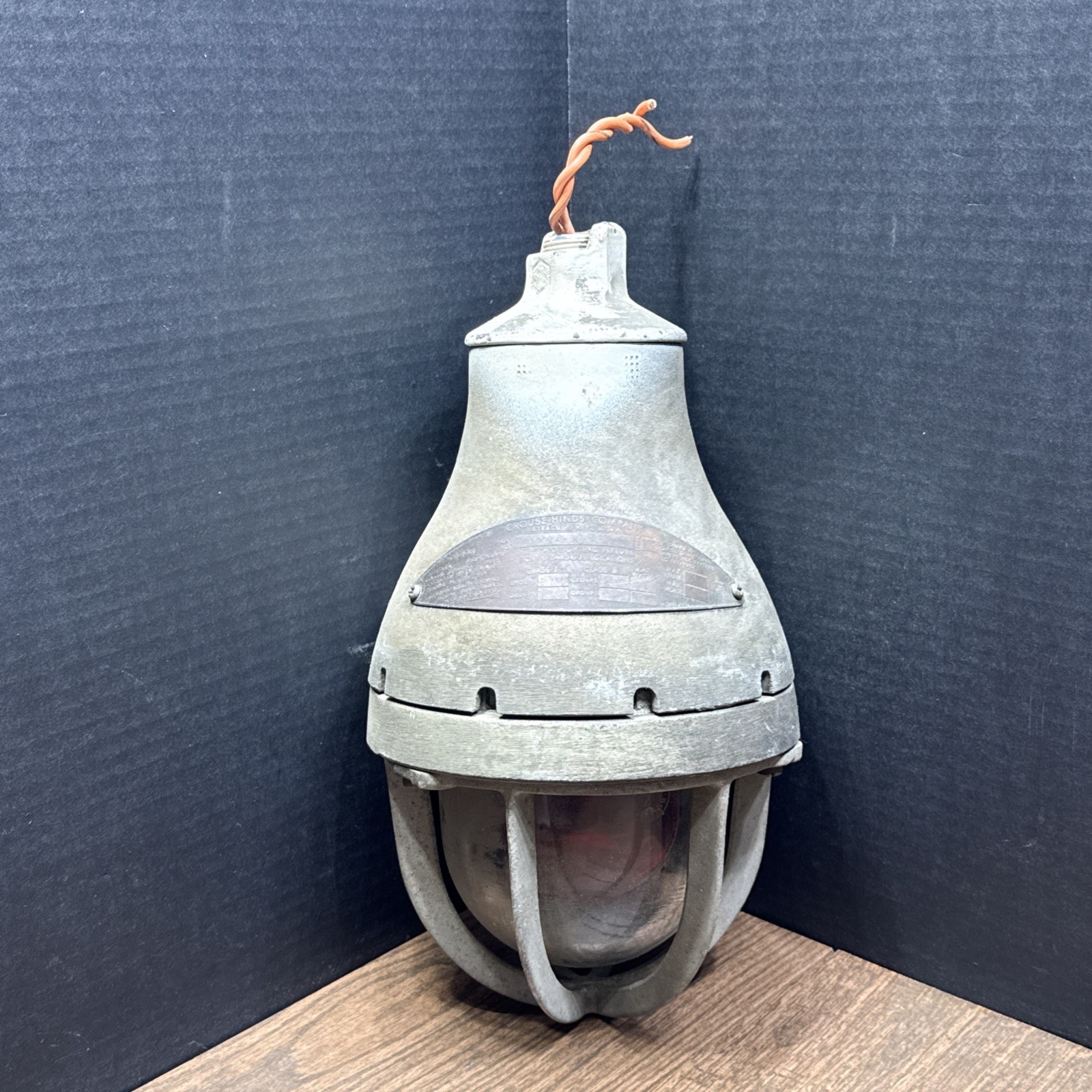 Vintage CROUSE - HINDS COMPANY INDUSTRIAL LIGHT Syracuse New York Man Cave Light