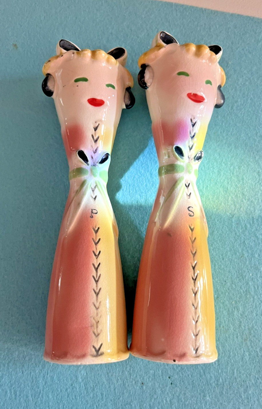 Vintage Salt & Pepper Shakers Tilso 7” Japan Tall Women Anthropomorphic RARE Vintage Salt & Pepper Shakers Tilso 7” Japan Tall Women Anthropomorphic RARE