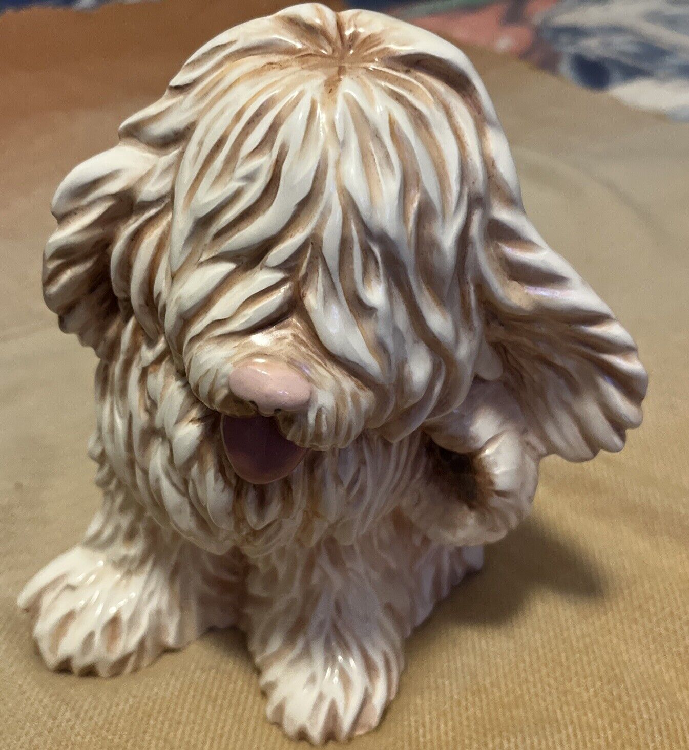 Vintage Sheep Dog Ceramic, Signed/ 8 Inches
