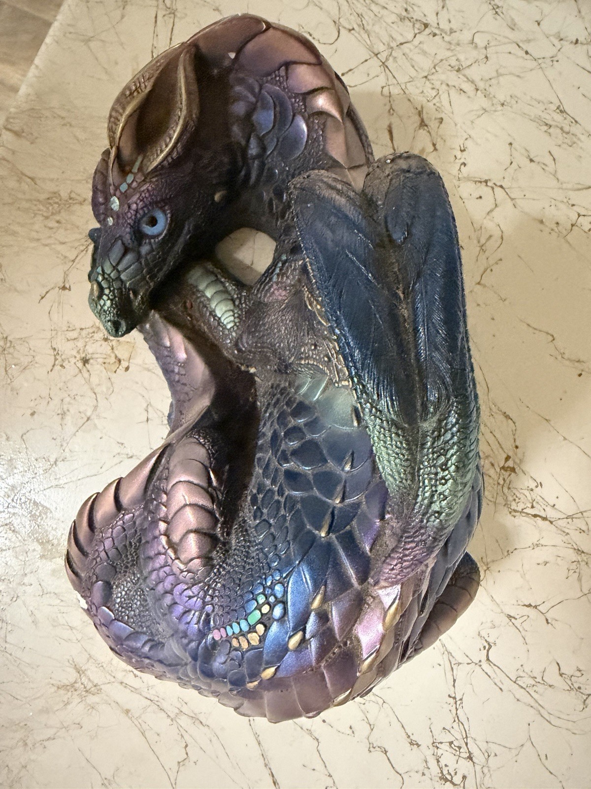 Windstone Editions Mother Dragon Sculpture Figure Green Gold, 1985, Pena, Spain