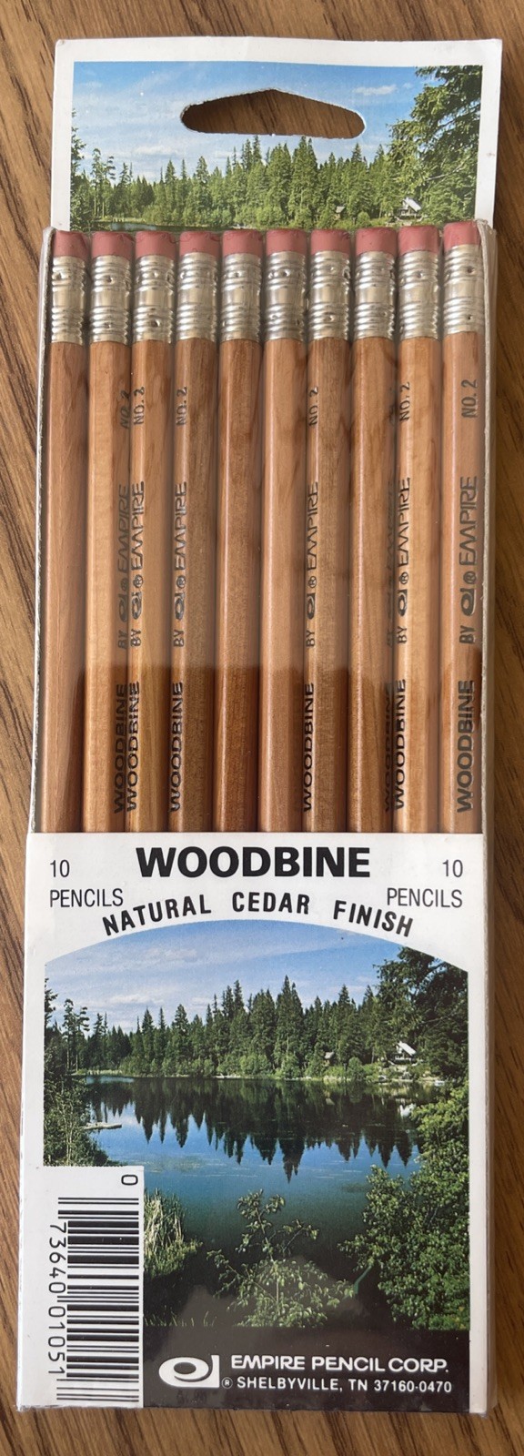 Vintage NOS Woodbine No. 2 Pencils 10 Pack By Empire Pencil Natural Cedar Finish