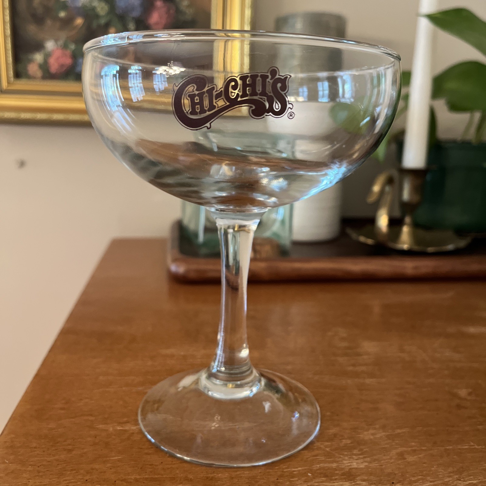 Chi Chi\'s Chi-Chi\'s Mexican Restaurant with Complete Brown Logo Margarita Glass