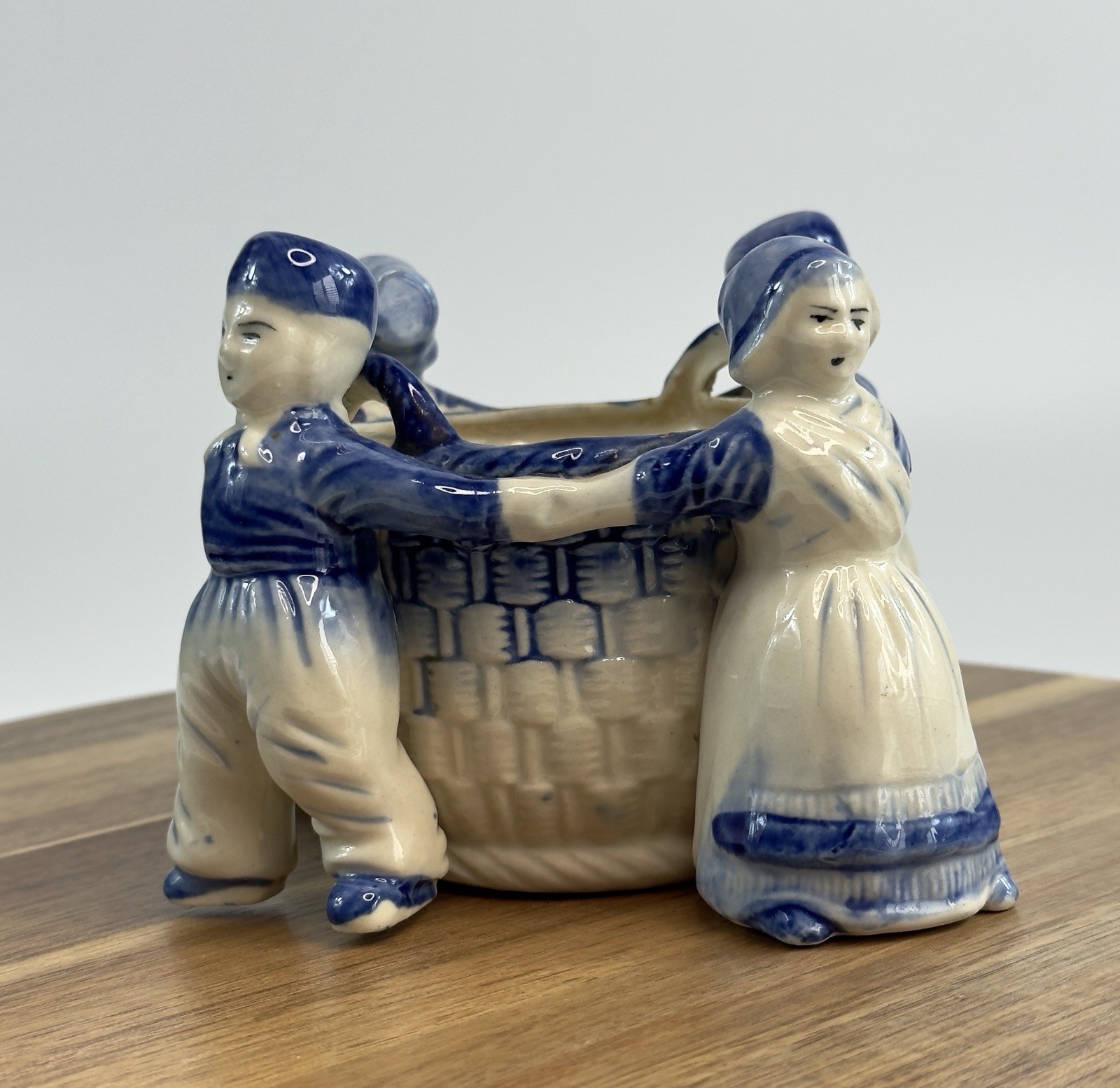 Vintage Porcelain Planter Dutch Made In Japan Blue And White