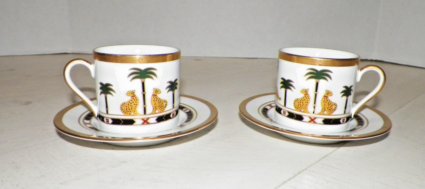 VTG CHRISTIAN DIOR CASABLANCA DEMITASSE CUPS & SAUCERS - PAIR (2)