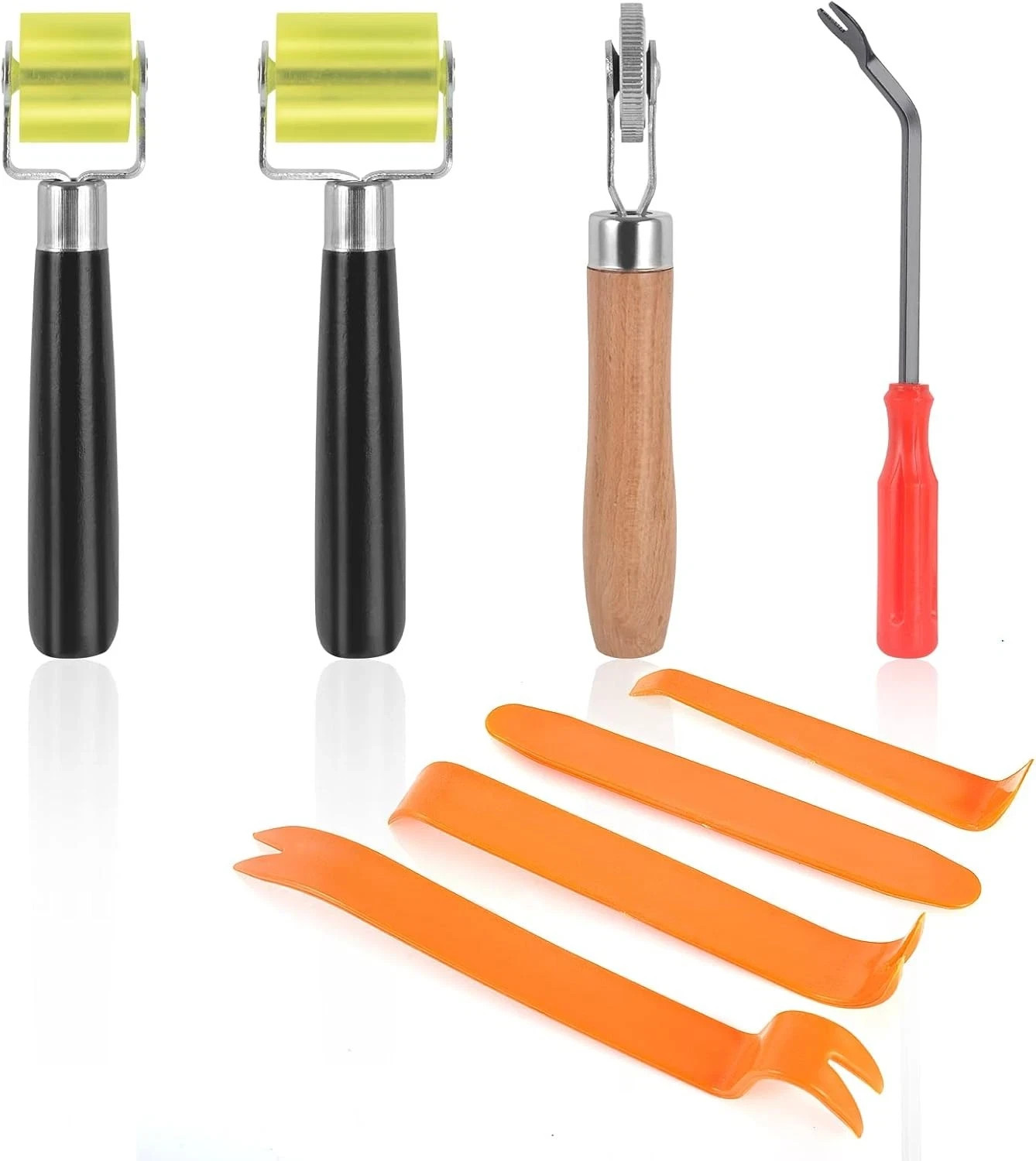 8 Pieces Car Sound Deadening Roller Headliner Roller Auto Trim Removal Tool Set 8 Pieces Car Sound Deadening Roller Headliner Roller Auto Trim Removal Tool Set
