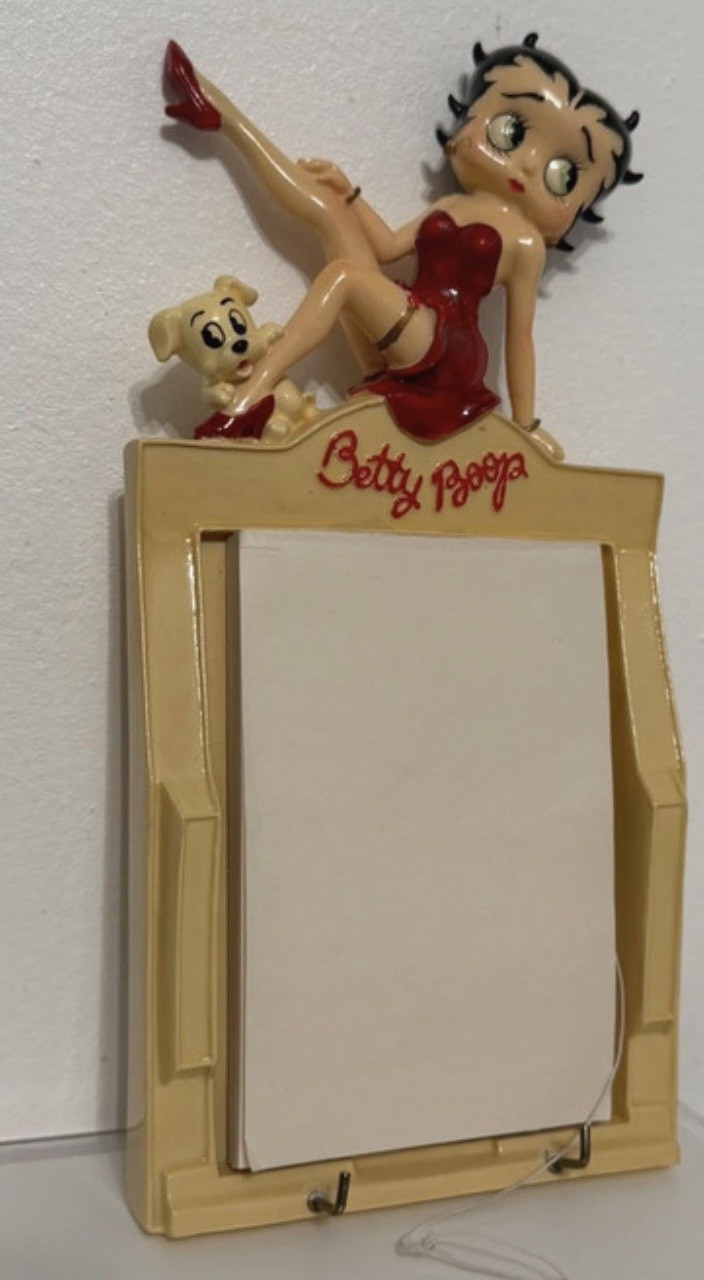 Vintage Betty Boop Wall Hanging Notepad W/ 2 Hooks-Retired RARE 1 NEW