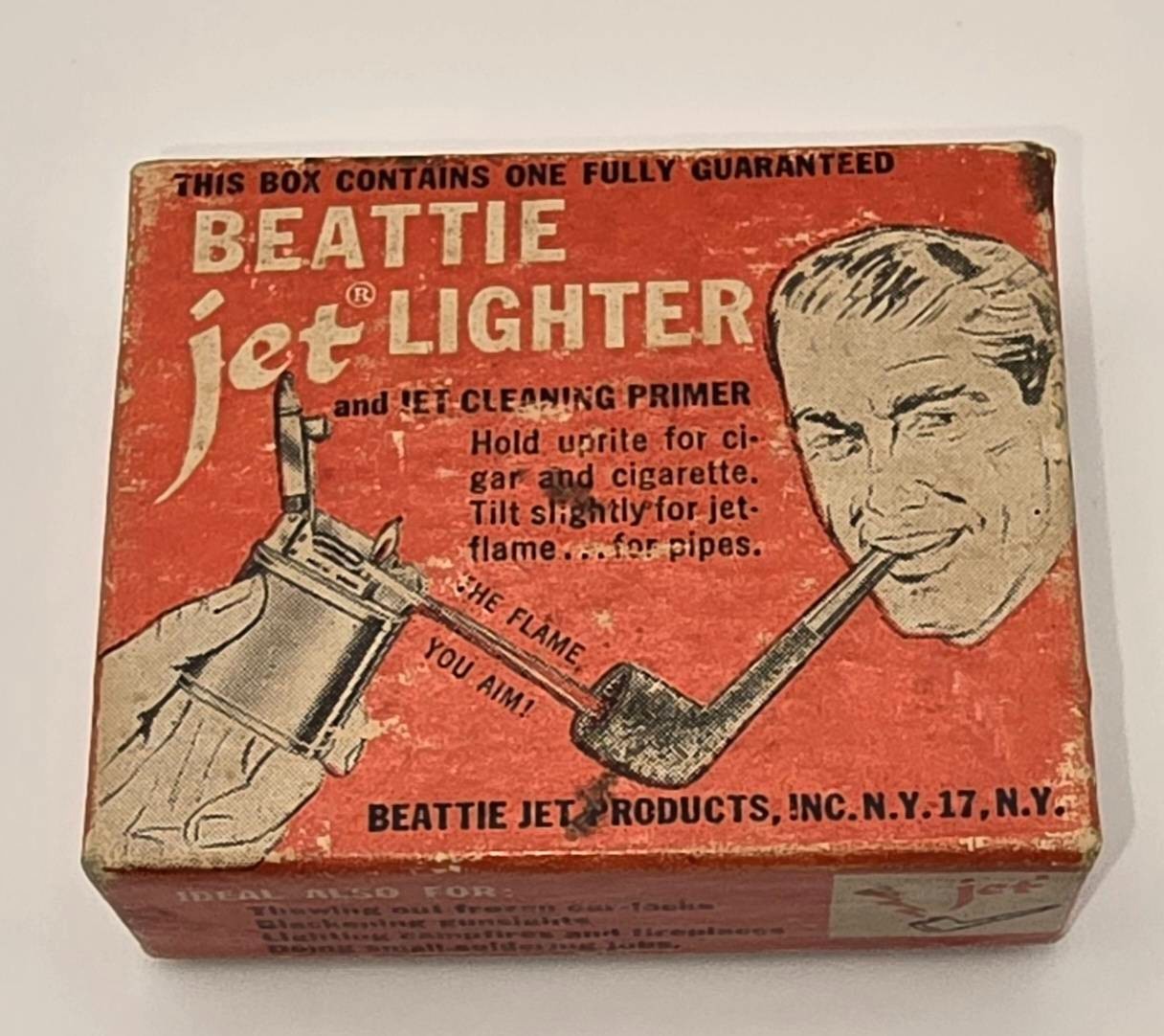Beattie Jet Pocket Lighter | Sold As Is / Boxed Untested | Flint/Wicks/Manual