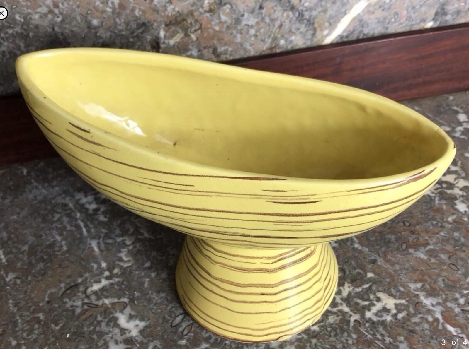 Rare Vintage MCM By McCoy Pottery Harmony Footed Striped Glaze 6 Rare Vintage MCM By McCoy Pottery Harmony Footed Striped Glaze 6