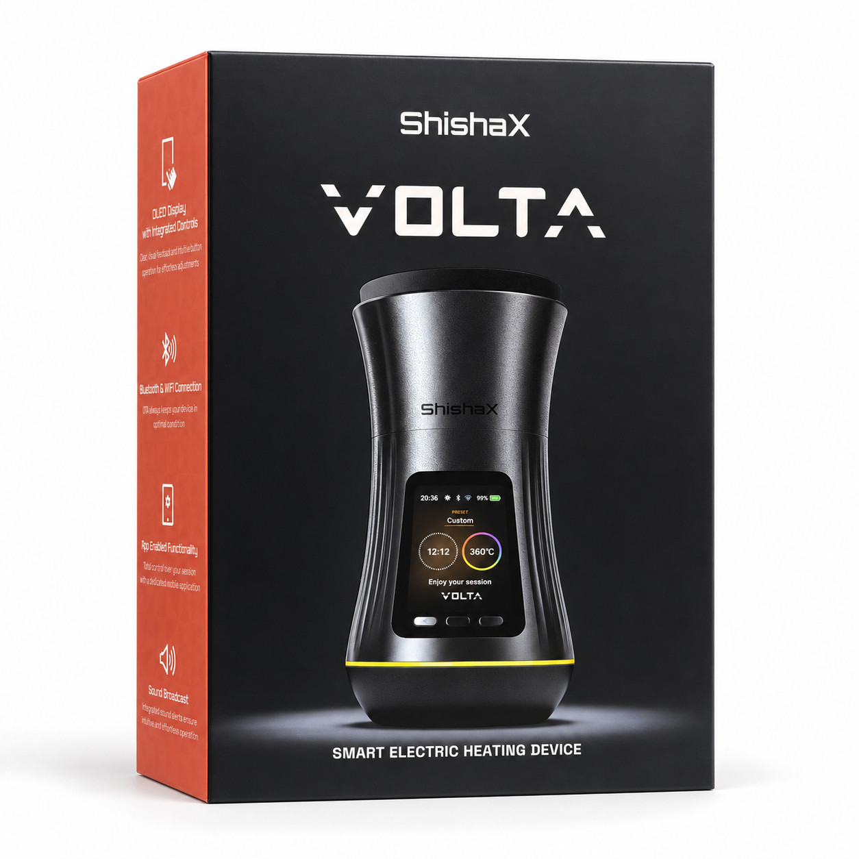 ShishaX VOLTA Black Smart Electric Hookah Heating Device New