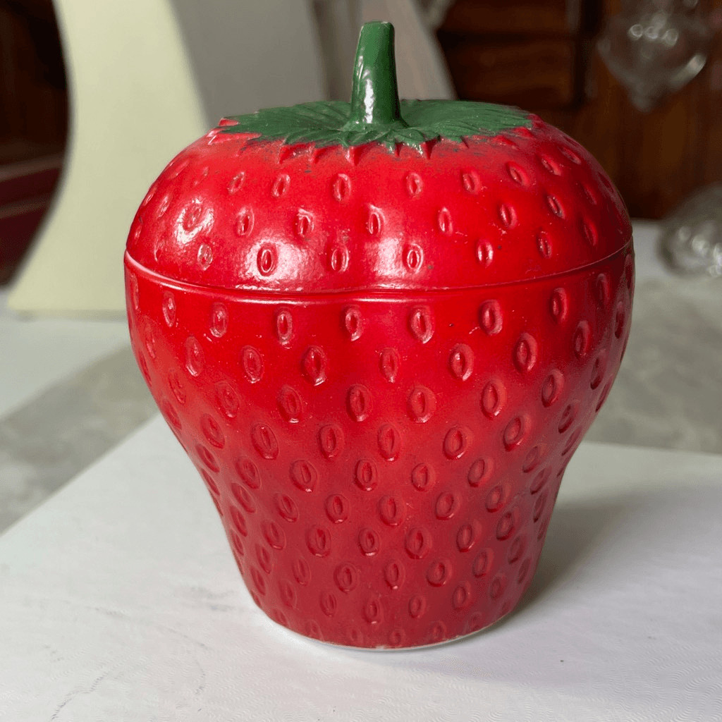 Vintage Hazel Atlas Strawberry Jam jar 3.5” APPRX