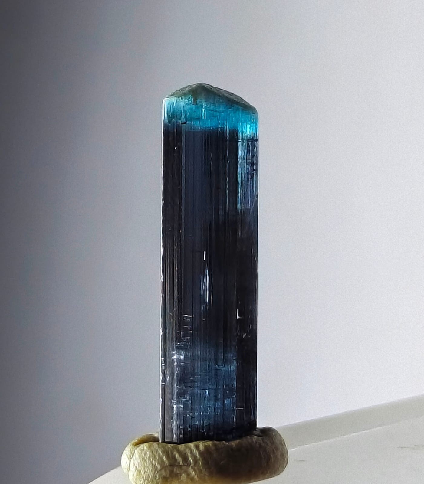 Natural Dark Ink Blue Tourmaline Crystal, High Quality Mineral Specimen, AFG. Natural Dark Ink Blue Tourmaline Crystal, High Quality Mineral Specimen, AFG.