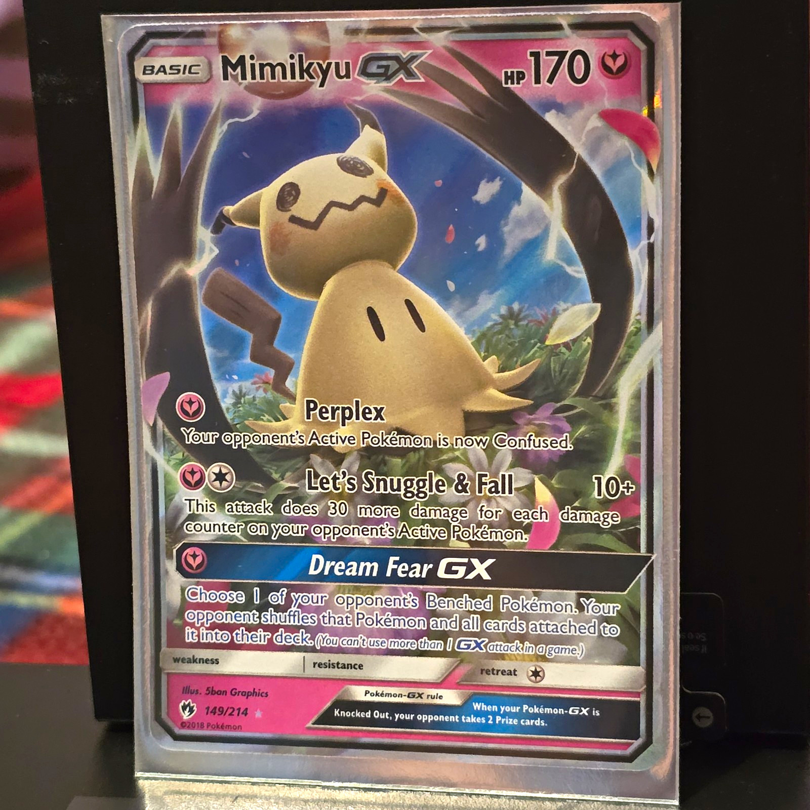 *MINT*POKÉMON TCG Mimikyu GX 149/214 Lost Thunder Full Art Holo Rare 2018 *MINT*