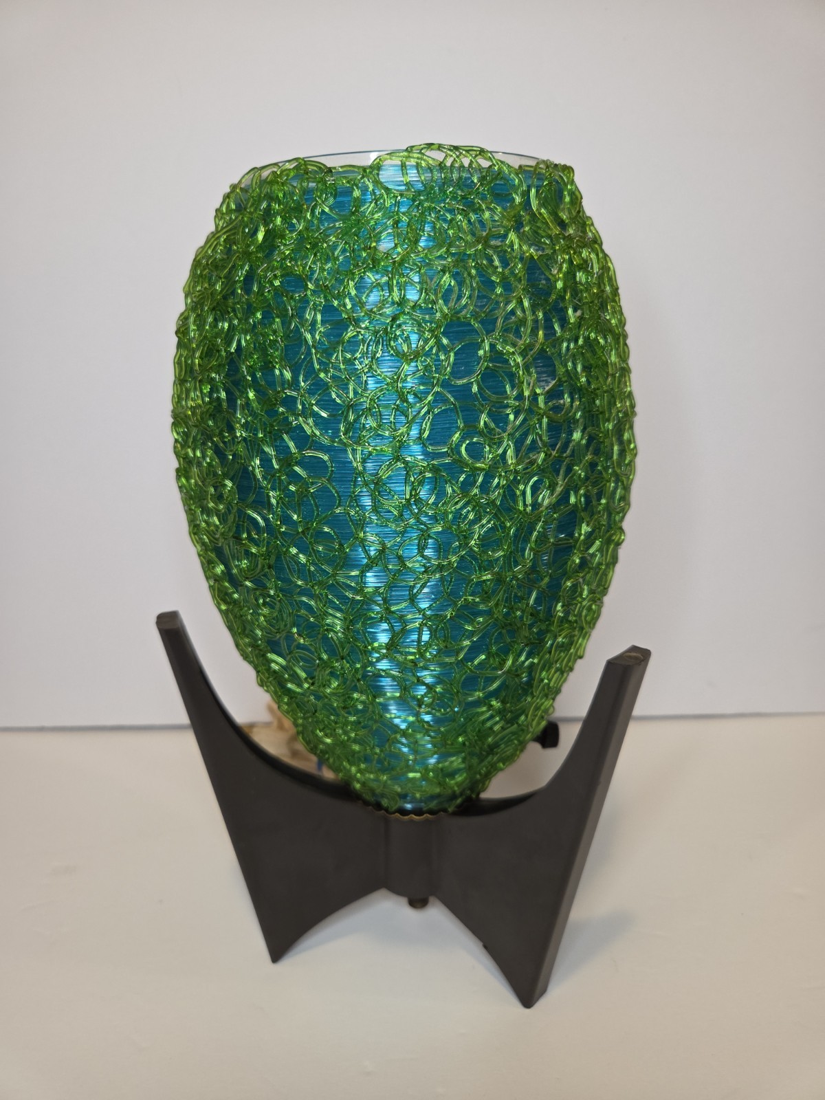Vintage MCM Spun Lucite Acrylic Spaghetti Atomic Table Lamp Blue/Green Vintage MCM Spun Lucite Acrylic Spaghetti Atomic Table Lamp Blue/Green