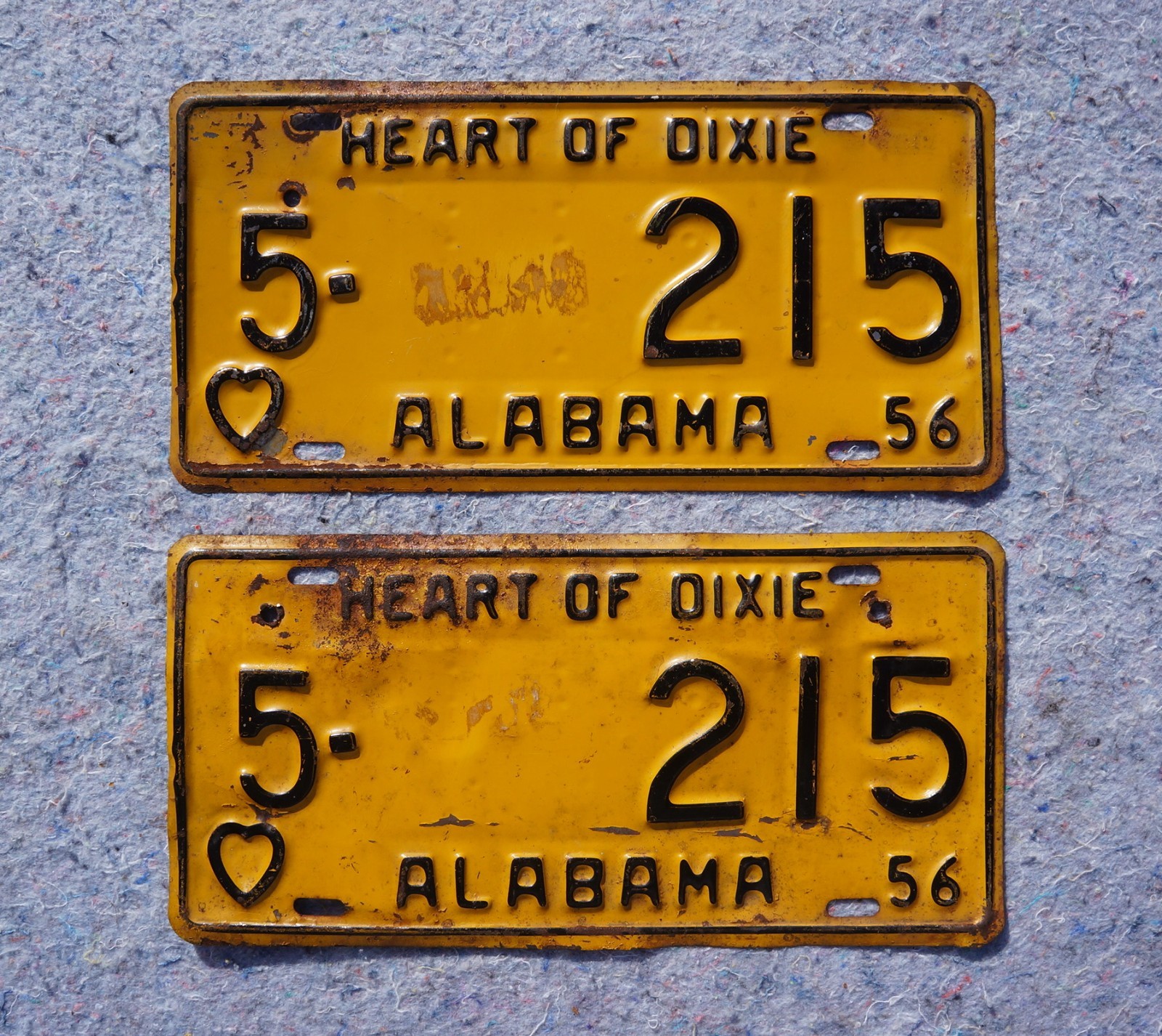 1956 ALABAMA License Plate Plates PAIR / SET 1956 ALABAMA License Plate Plates PAIR / SET
