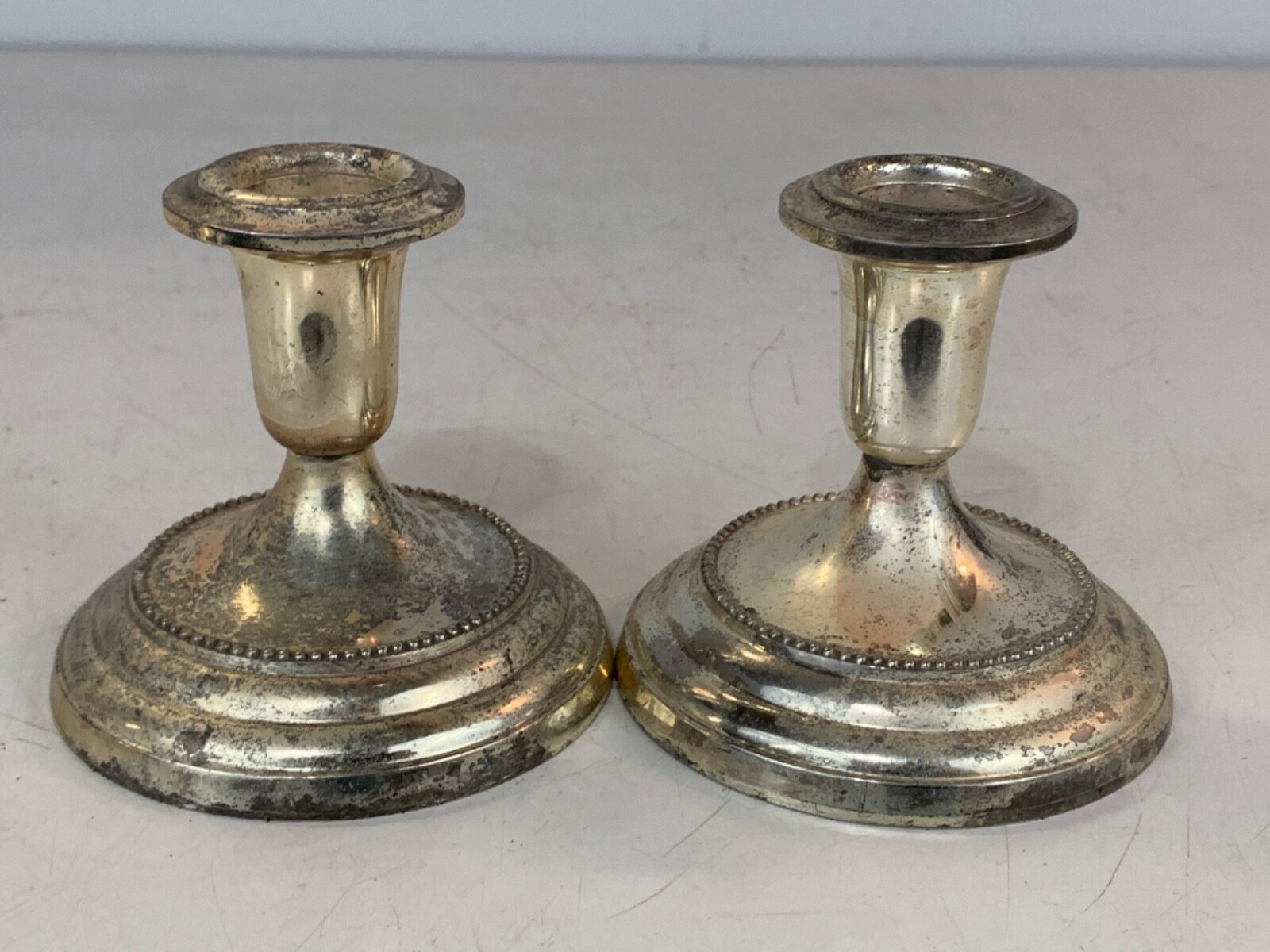 Vintage Gorham Silverplate Newport Pair of Candlesticks