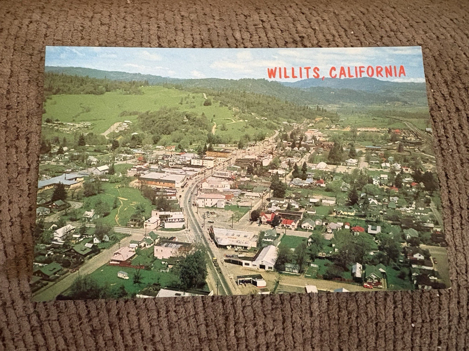 CA Willits California Aerial View Chrome Postcard CA Willits California Aerial View Chrome Postcard