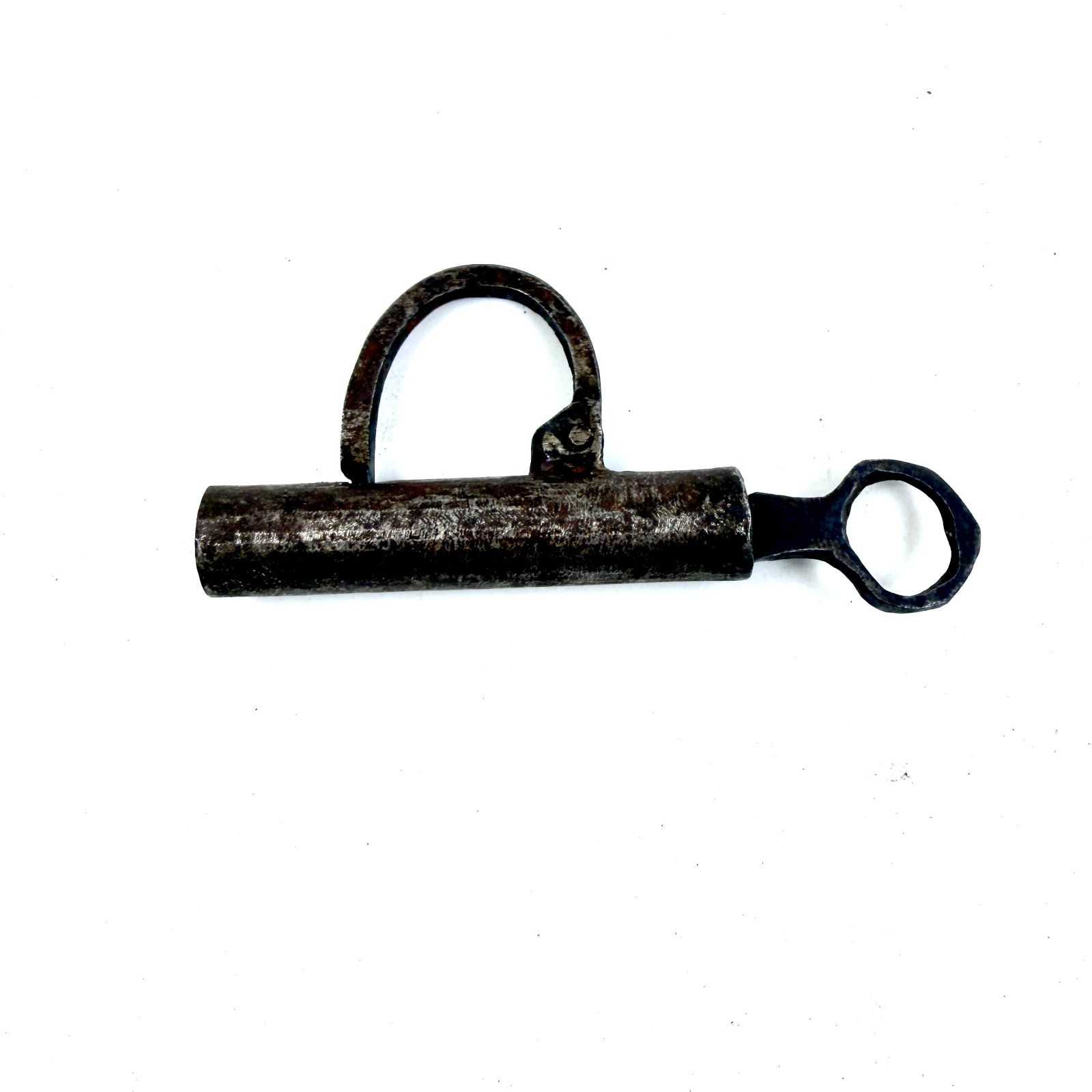 Rare Antique 1700s Blacksmith Made Iron Barrel Lock Original Screw Key Rare Antique 1700s Blacksmith Made Iron Barrel Lock Original Screw Key