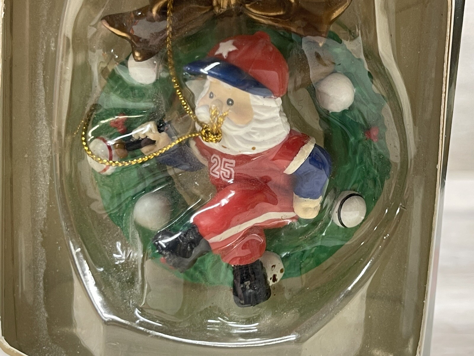 Mistletoe Magic Baseball Santa Christmas Ornament NIB 2001 Mistletoe Magic Baseball Santa Christmas Ornament NIB 2001