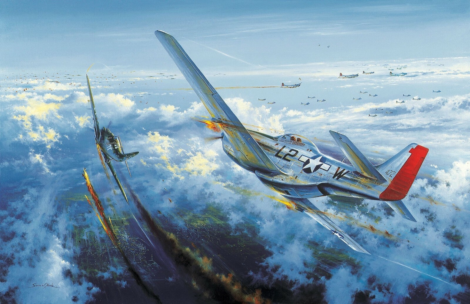 Final Victory by Simon Atack aviation art signed by WWII Ace Robin Olds