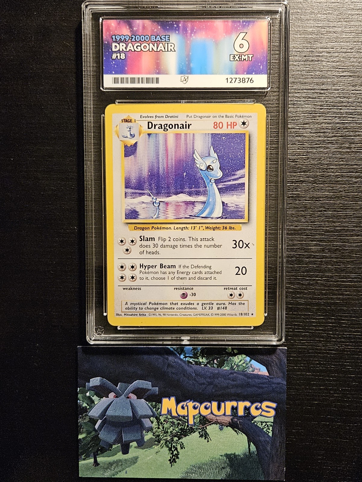 ⭐Ace 6 Dragonair 18/102 ⭐ Non Holo Base Set Pokémon TCG 1999-2000 4th Print