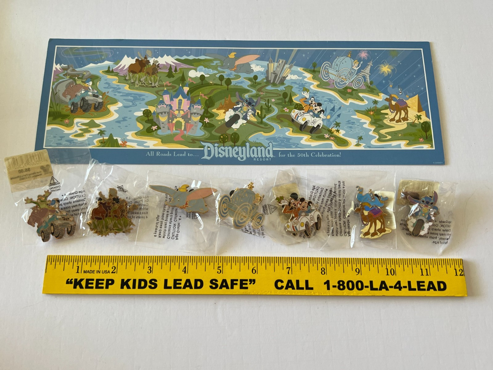 Disneyland All Roads Lead to 2005 Gift With Purchase Pin Set of 7