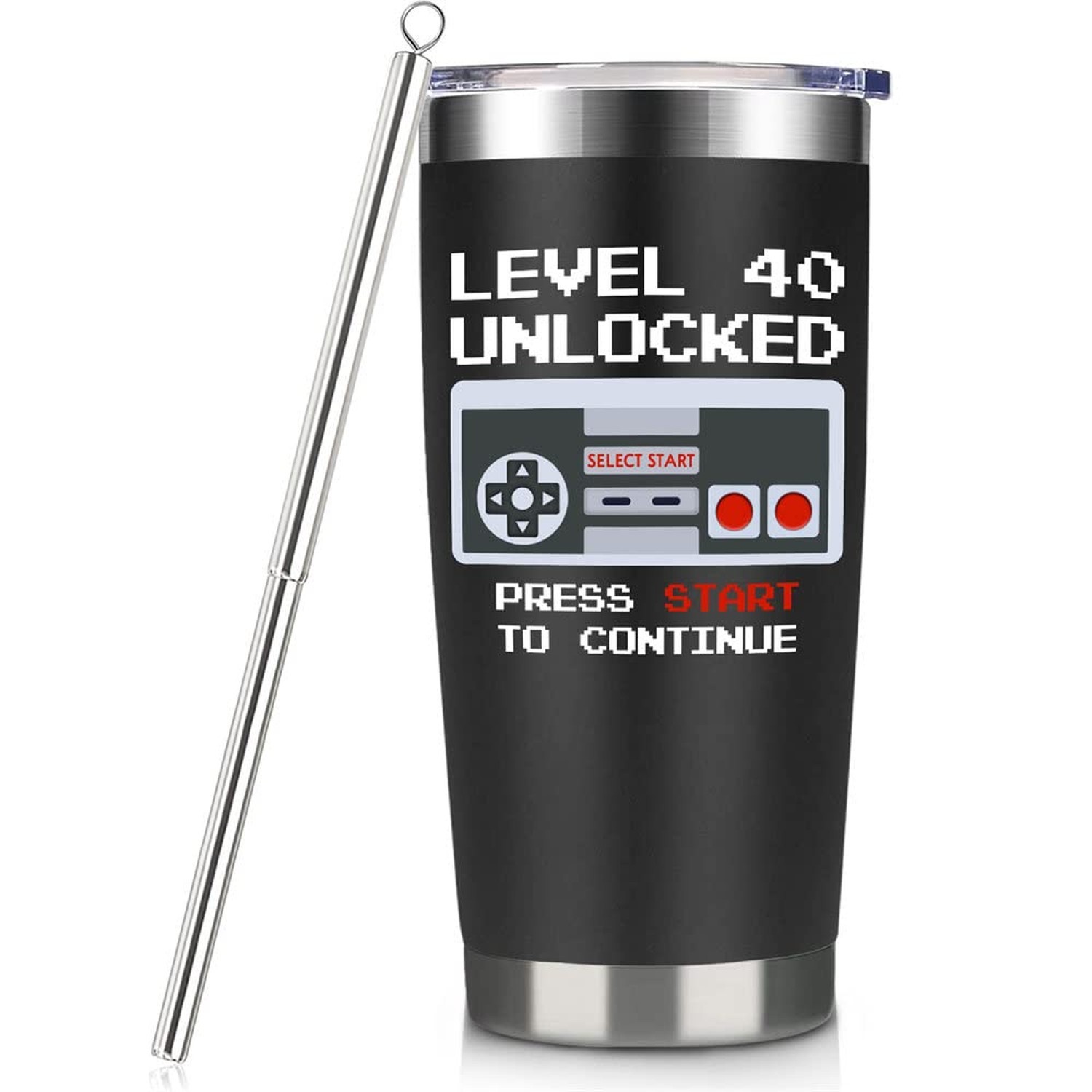 40th Birthday Gifts for Men 20oz Travel Tumbler with Straw for Men Black 40th Birthday Gifts for Men 20oz Travel Tumbler with Straw for Men Black