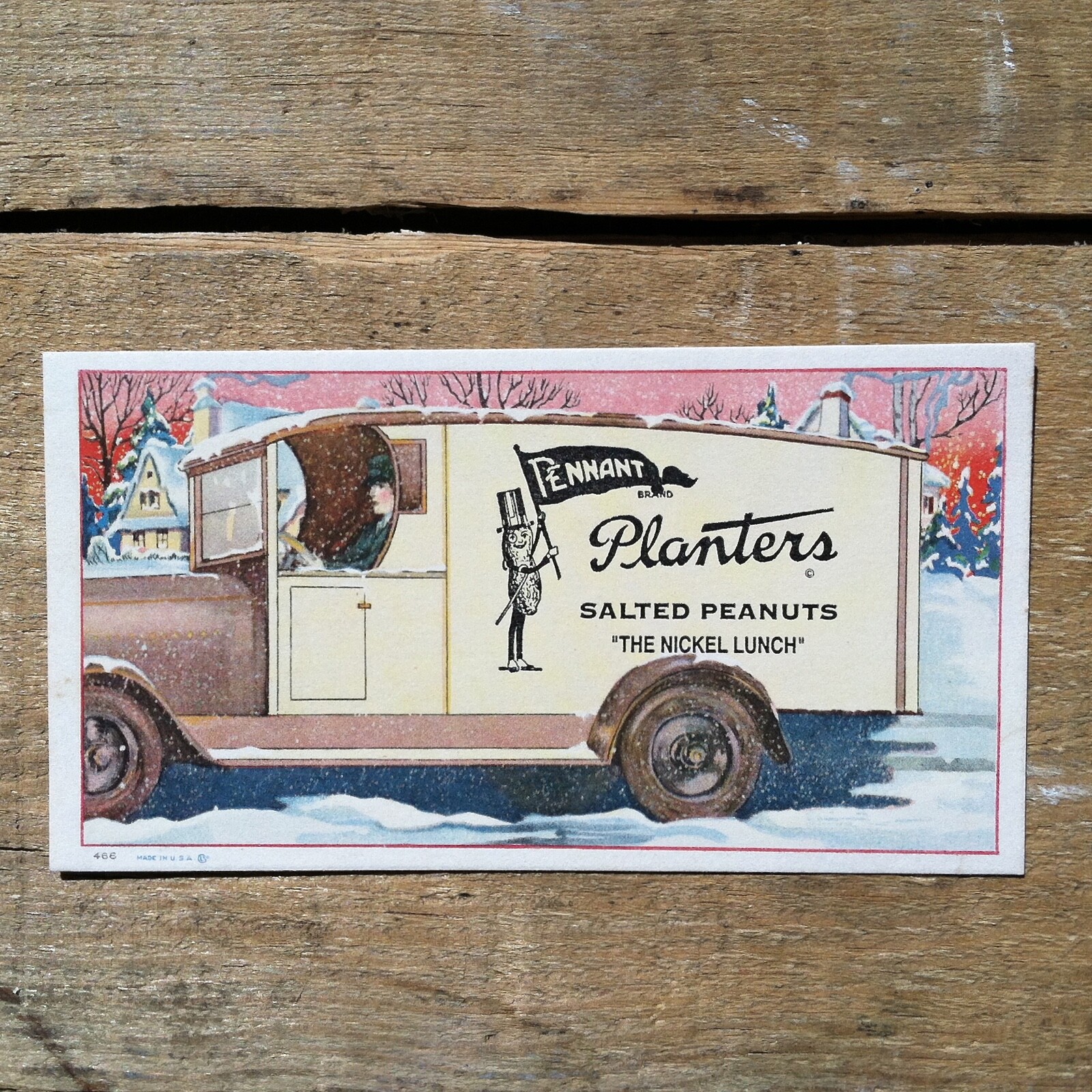 Vintage Original 1920s MR. PEANUT Desk Ink Blotter PLANTERS Salted Peanuts NOS