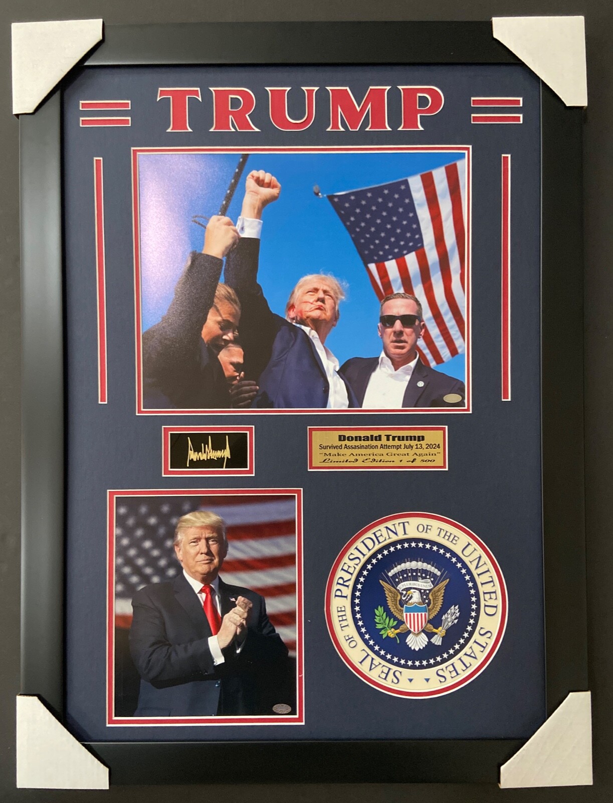 Donald Trump Engraved Signature Assassination Attempt Survival - Limited Edition