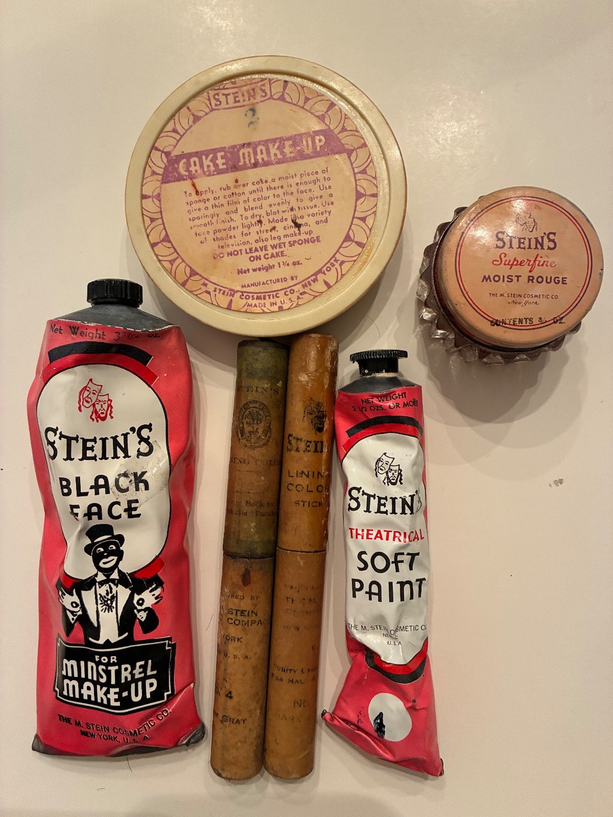 Vintage 1950\'s Stein\'s Theatrical Make-Up Lot 6 pcs - Used Vintage 1950\'s Stein\'s Theatrical Make-Up Lot 6 pcs - Used