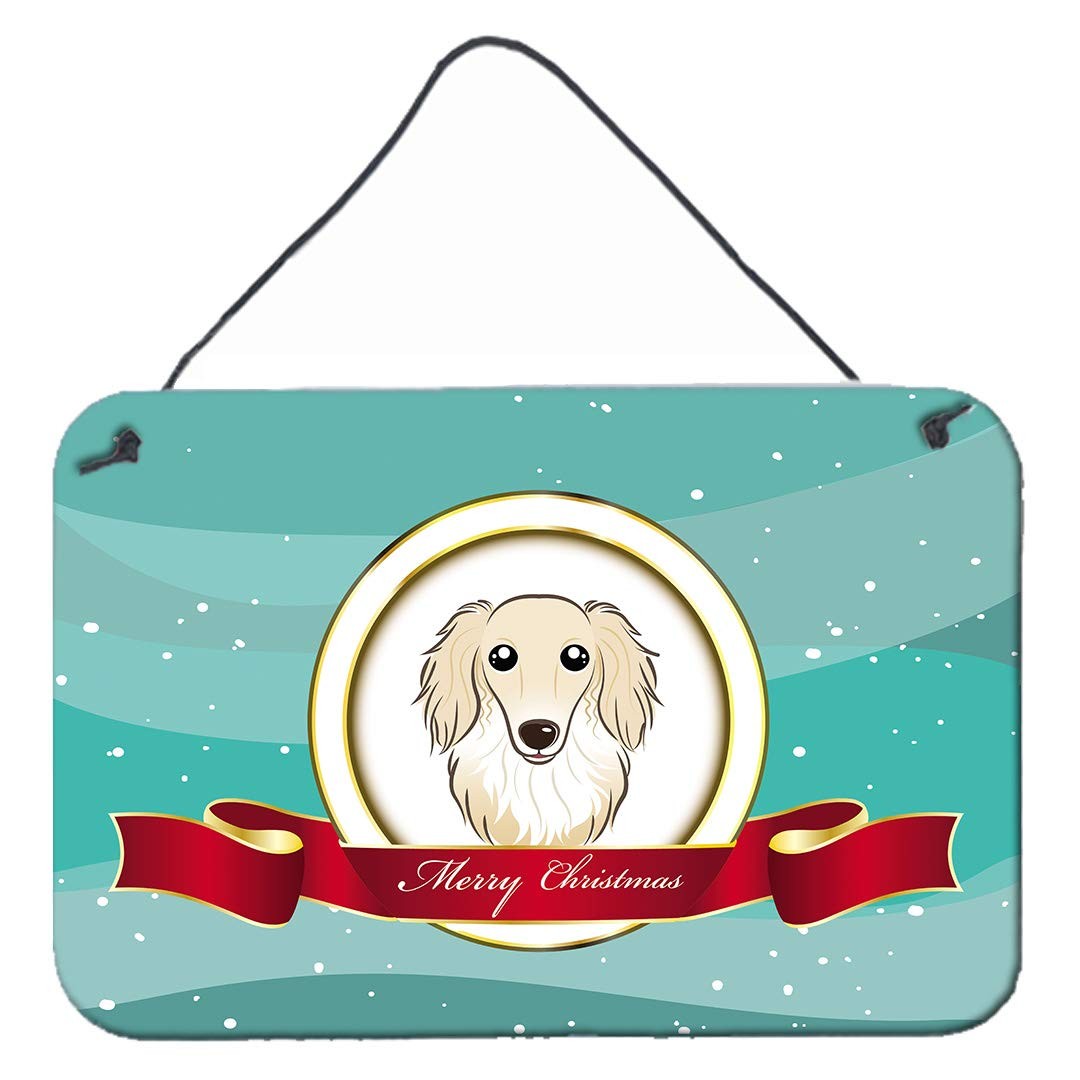 Caroline\'s Treasures BB1522DS812 Longhair Creme Dachshund Merry Christmas Metal Caroline\'s Treasures BB1522DS812 Longhair Creme Dachshund Merry Christmas Metal