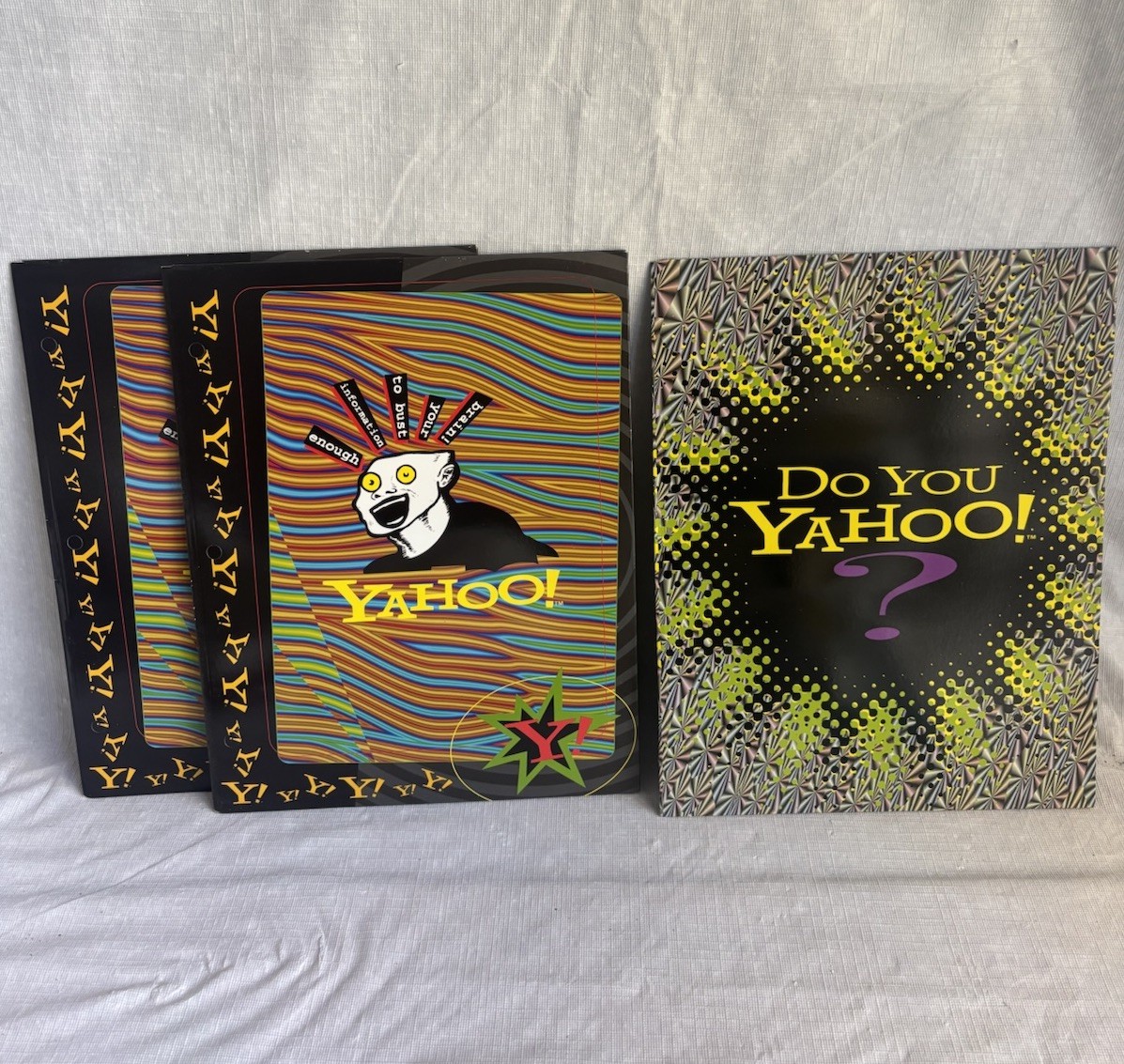 Lot of 3 Vintage 1990s Norcom Yahoo Media School Folders Deadstock Floppy CD Lot of 3 Vintage 1990s Norcom Yahoo Media School Folders Deadstock Floppy CD
