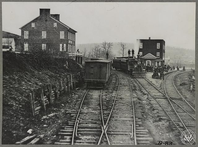Photo:Hanover Junction Pennsylvania 1863 Railroad Yards Tracks Engine