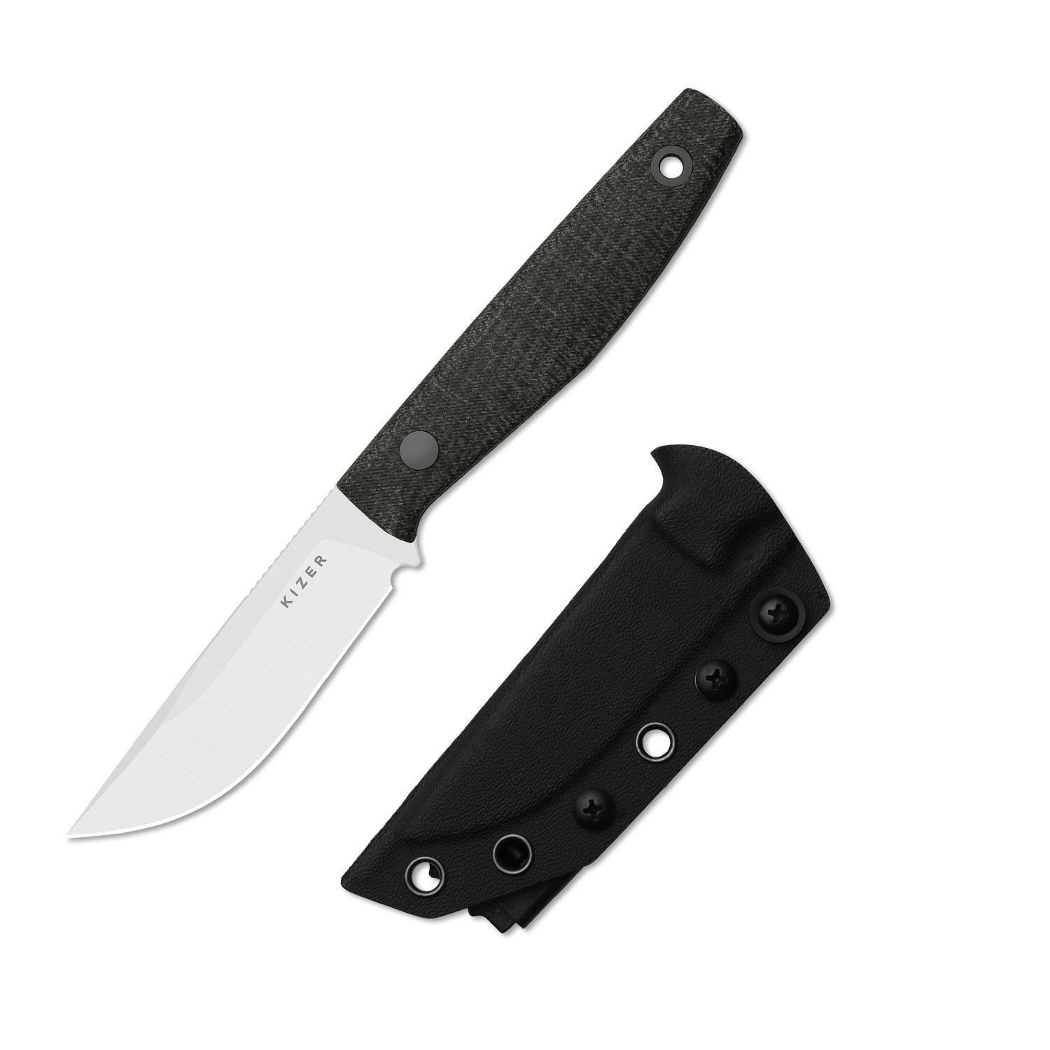 Kizer Dingo Fixed Knife AEB-L Blade Micarta Handle With Sheath Camping 1121A2