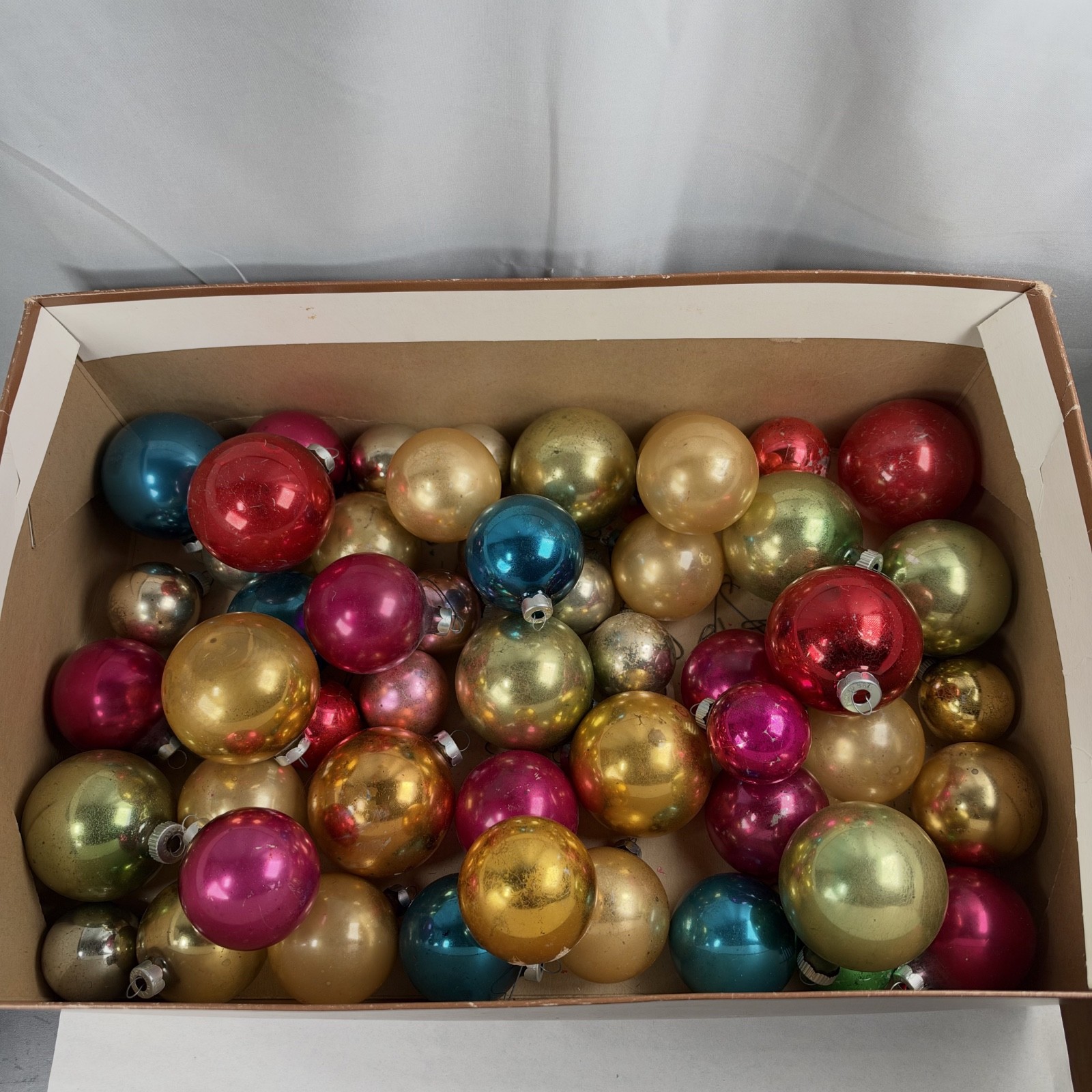 Huge Lot of 54 Vintage Christmas Ornaments Glass Shiny Brite WOW🤩  Nostalgic