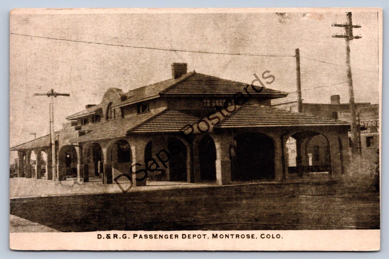 K71/ Montrose CO D&rg Passenger Depot Rppc Postcard 1913 Train Station