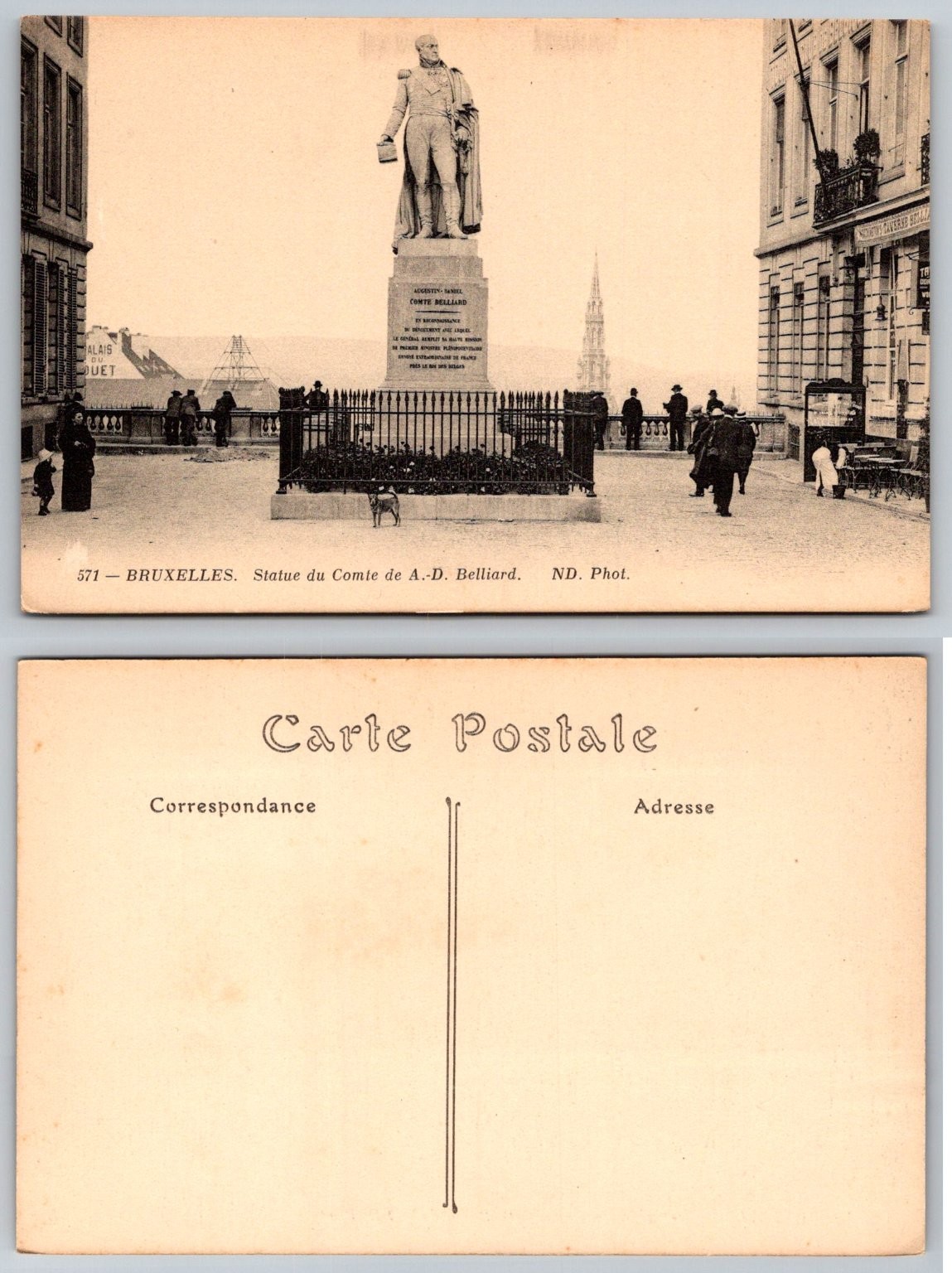 Brussels Belgium Comte Belliard Statue ND Phot. Real Photo Postcard c1900s Brussels Belgium Comte Belliard Statue ND Phot. Real Photo Postcard c1900s
