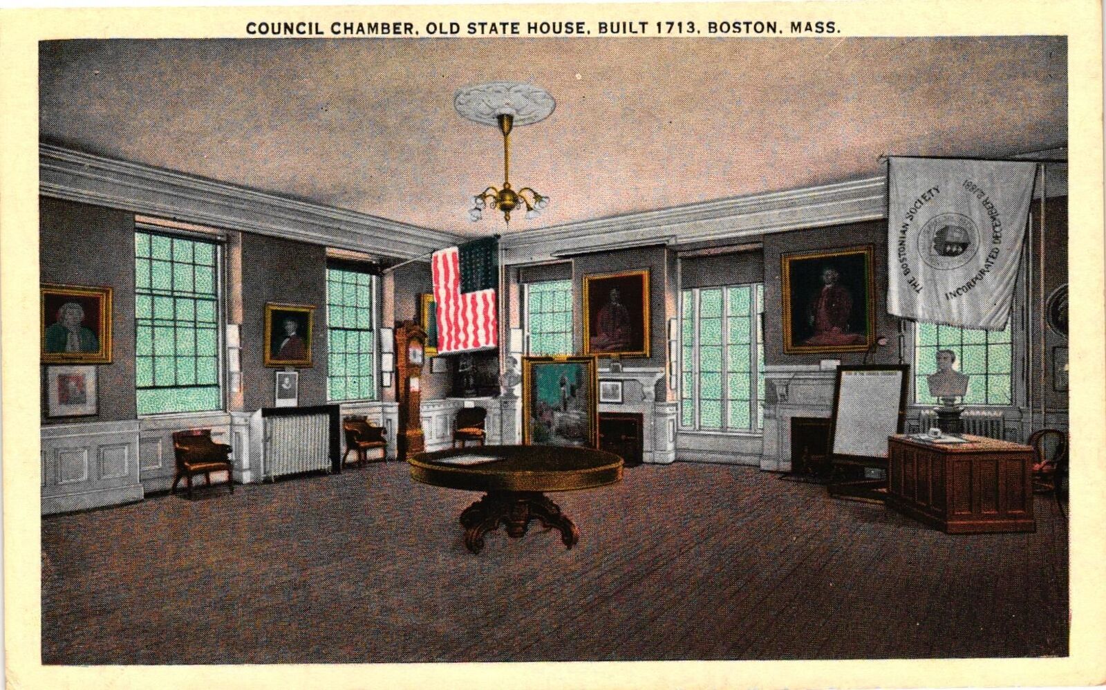 Vintage Postcard- COUNCIL CHAMBER, OLD STATE HOUSE, BOSTON, MA.