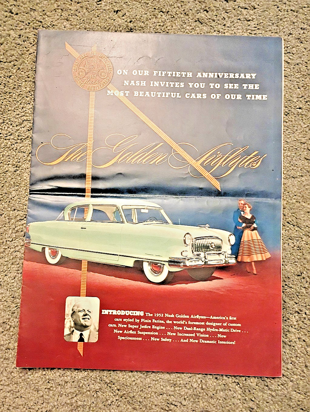 1952 Nash Golden Airflyte Sales Brochure Original 1952 Nash Golden Airflyte Sales Brochure Original