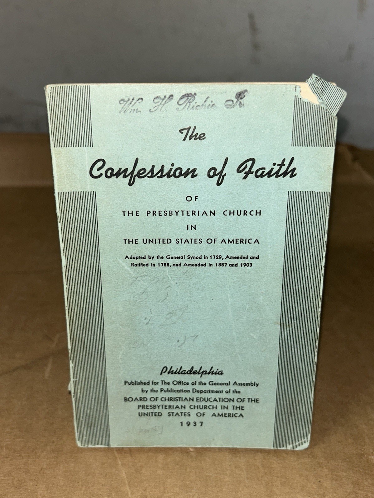 1937 Confession of Faith of The Presbyterian Church in the USA Paperback 1937 Confession of Faith of The Presbyterian Church in the USA Paperback
