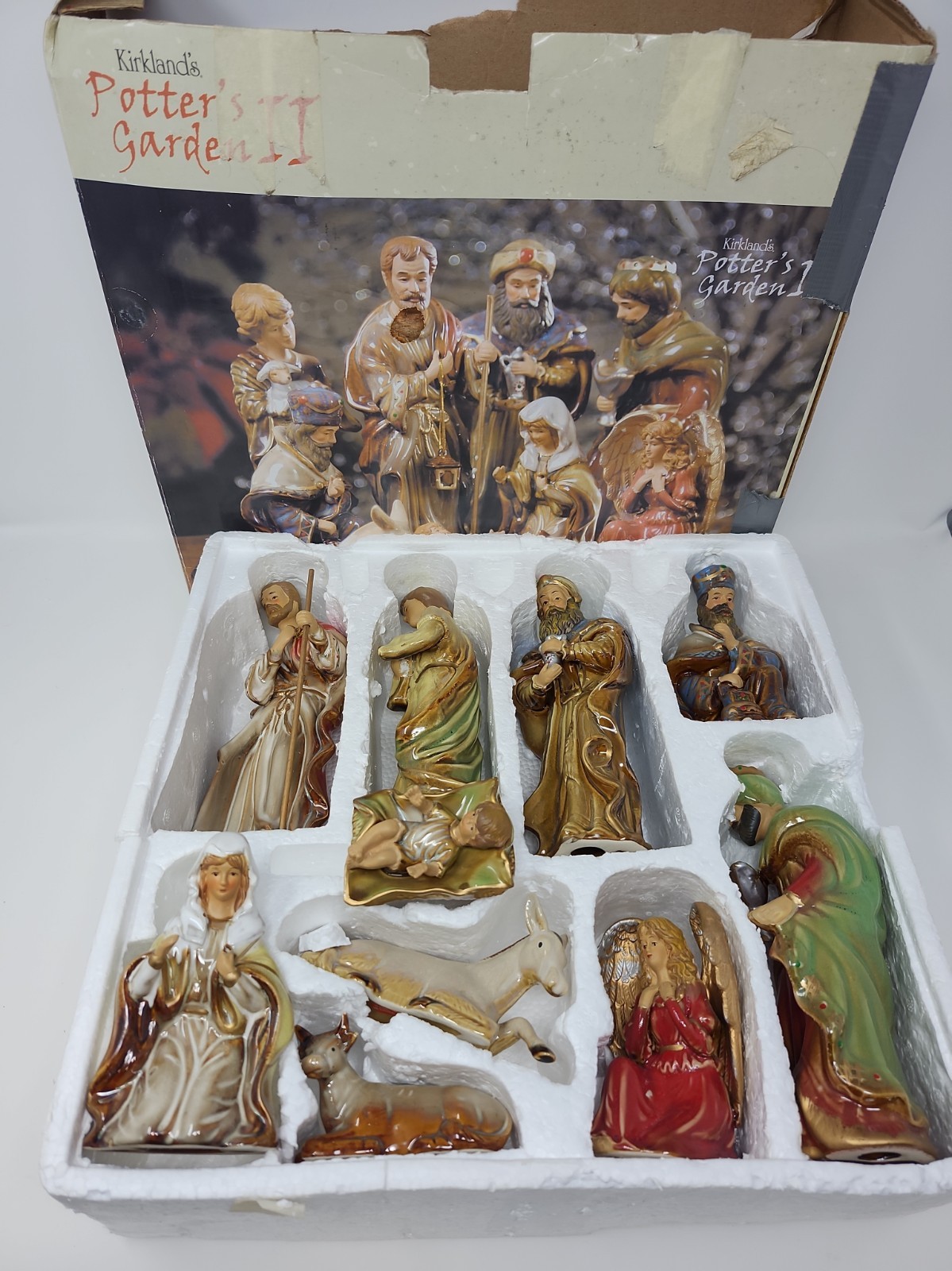 KIRKLAND'S POTTER'S GARDEN II CHRISTMAS 10 PIECE NATIVITY SCENE SET KIRKLAND'S POTTER'S GARDEN II CHRISTMAS 10 PIECE NATIVITY SCENE SET