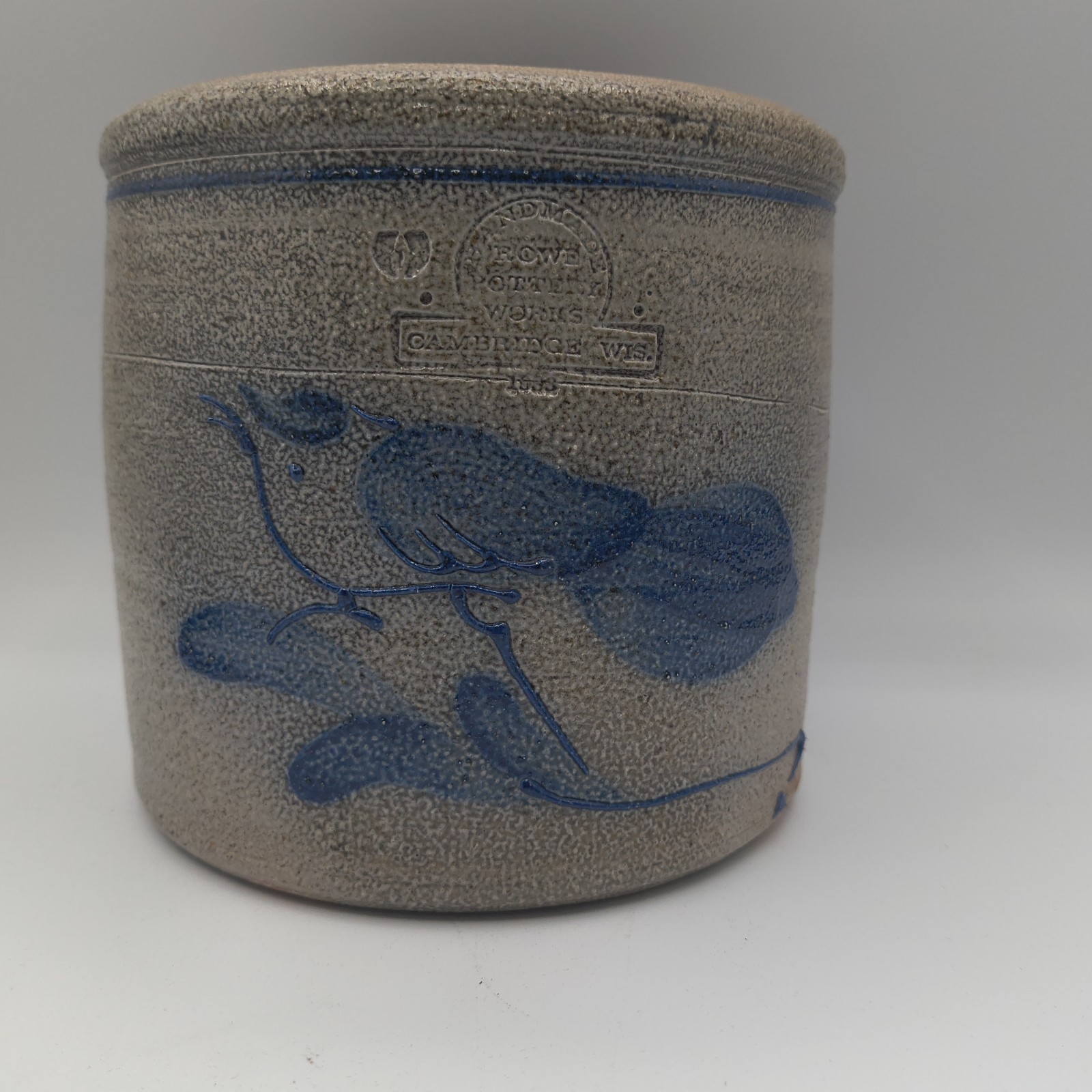 Vintage Rowe Pottery Works Salt Glazed Crock 5.5 Vintage Rowe Pottery Works Salt Glazed Crock 5.5