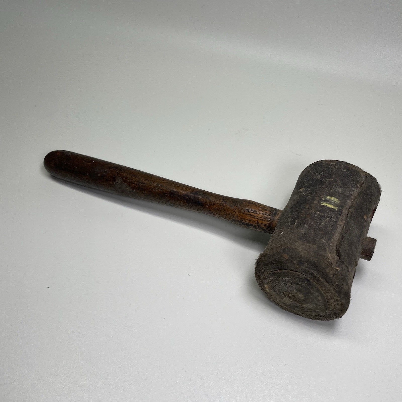 Vintage Rawhide Rolled Leather Head Mallet Multi Use Project Hammer Rustic Decor